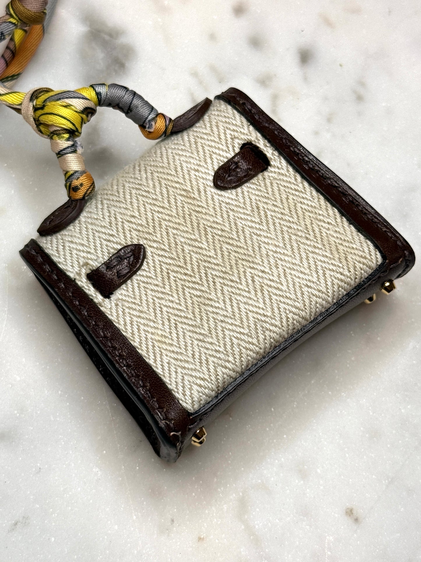 M Bag Charm Canvas & Leather