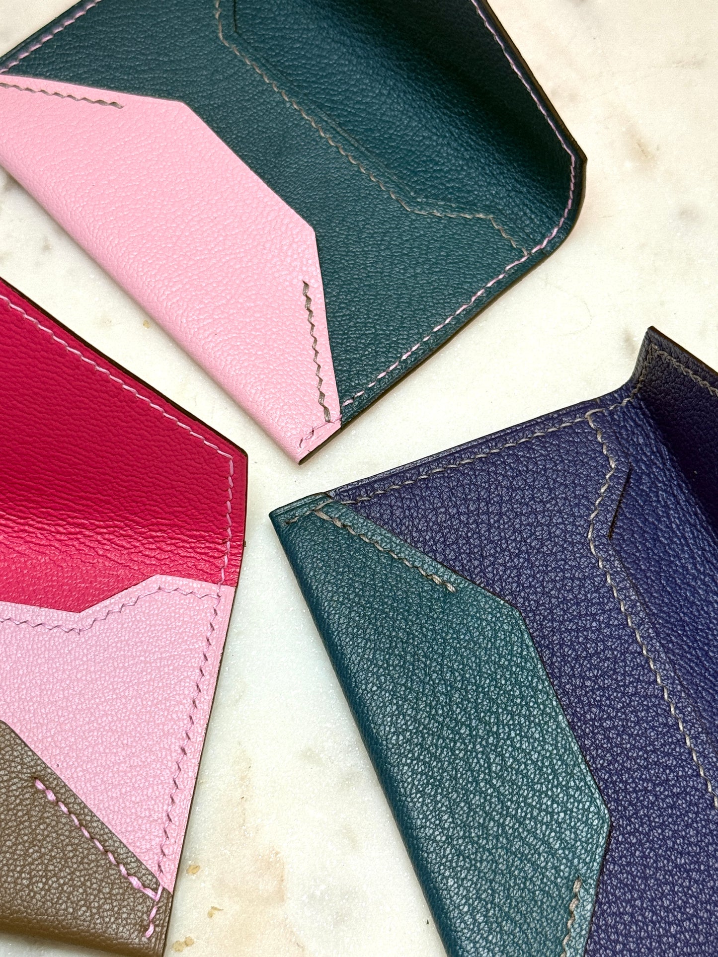 Enveloppe cardholder goat skin