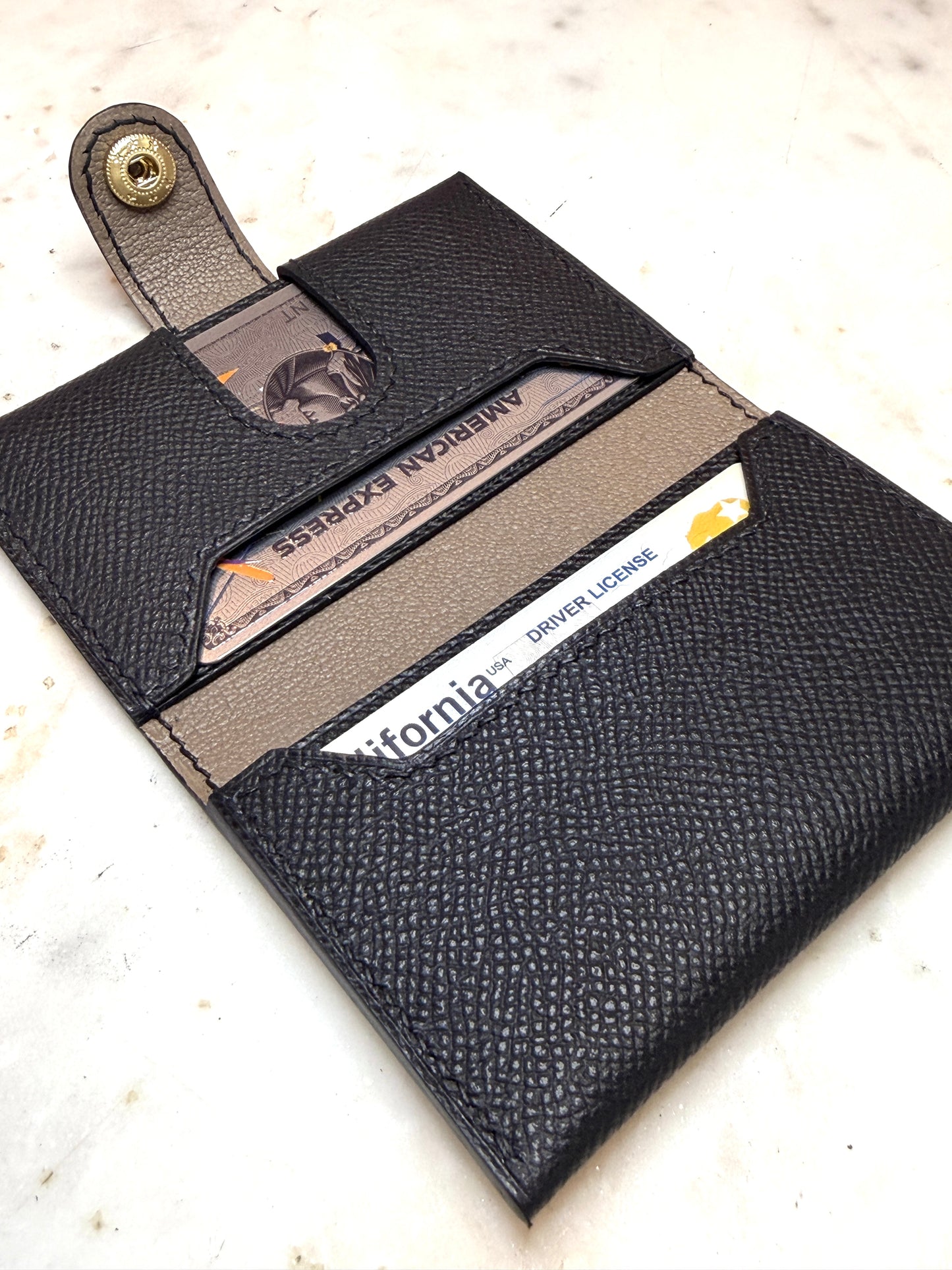 Bifold cardholder Icare Epsom noir