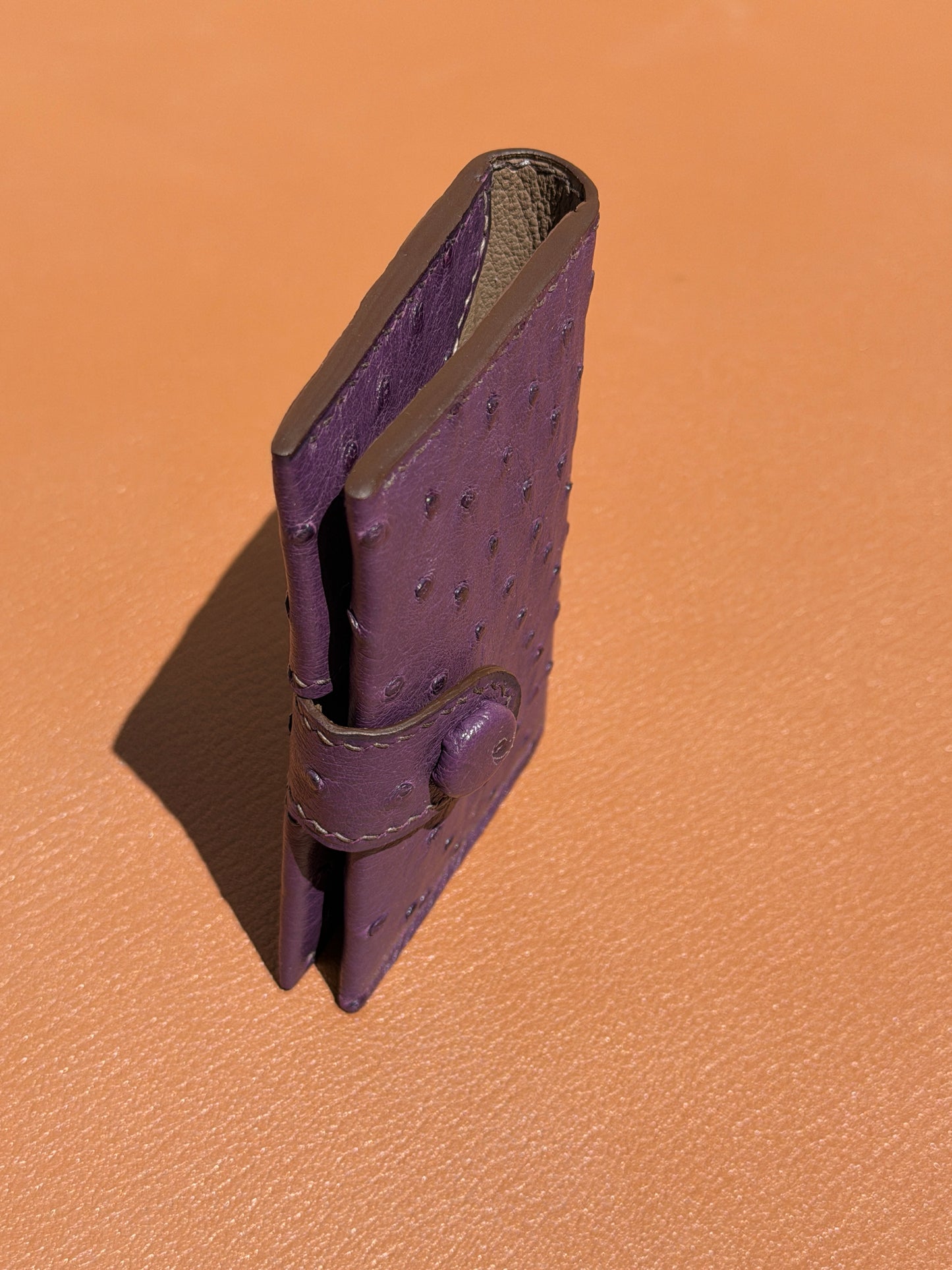 Bifold Cardholder Icare Ostrich Eggplant
