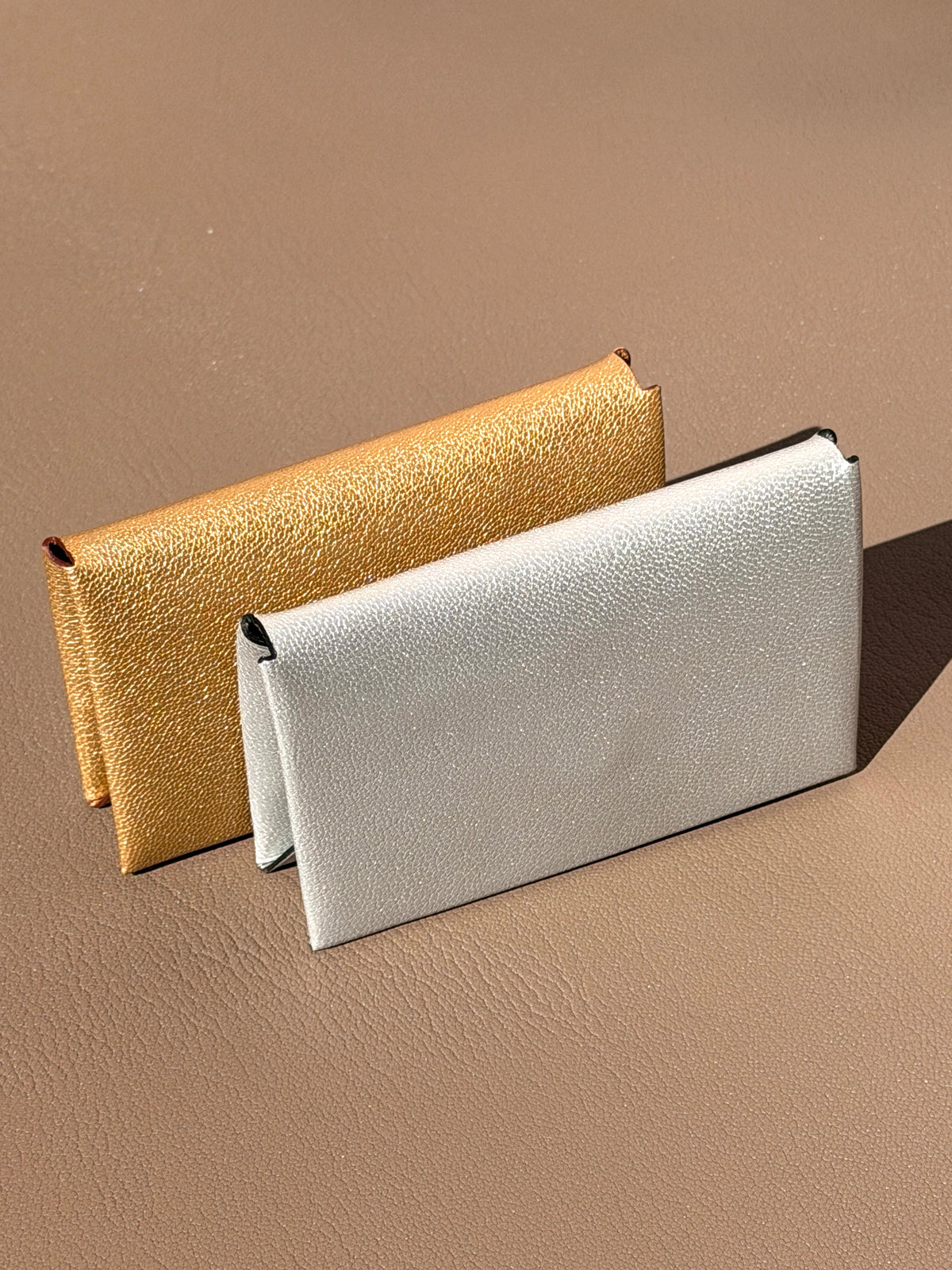 Origami Card holder Silver Chèvre