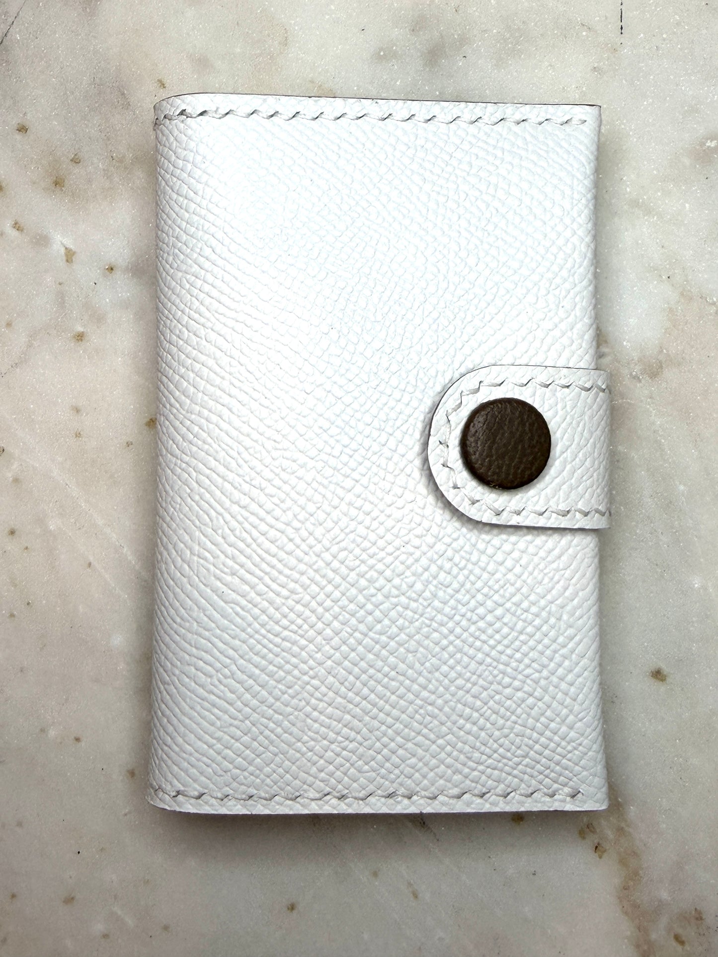 Bifold cardholder Icare Epsom Blanc