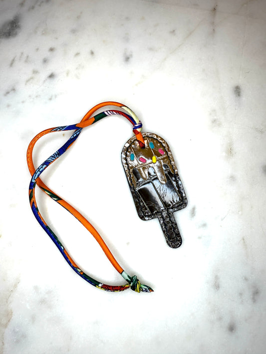 Popsicles bag charms hazelnut and dark brown