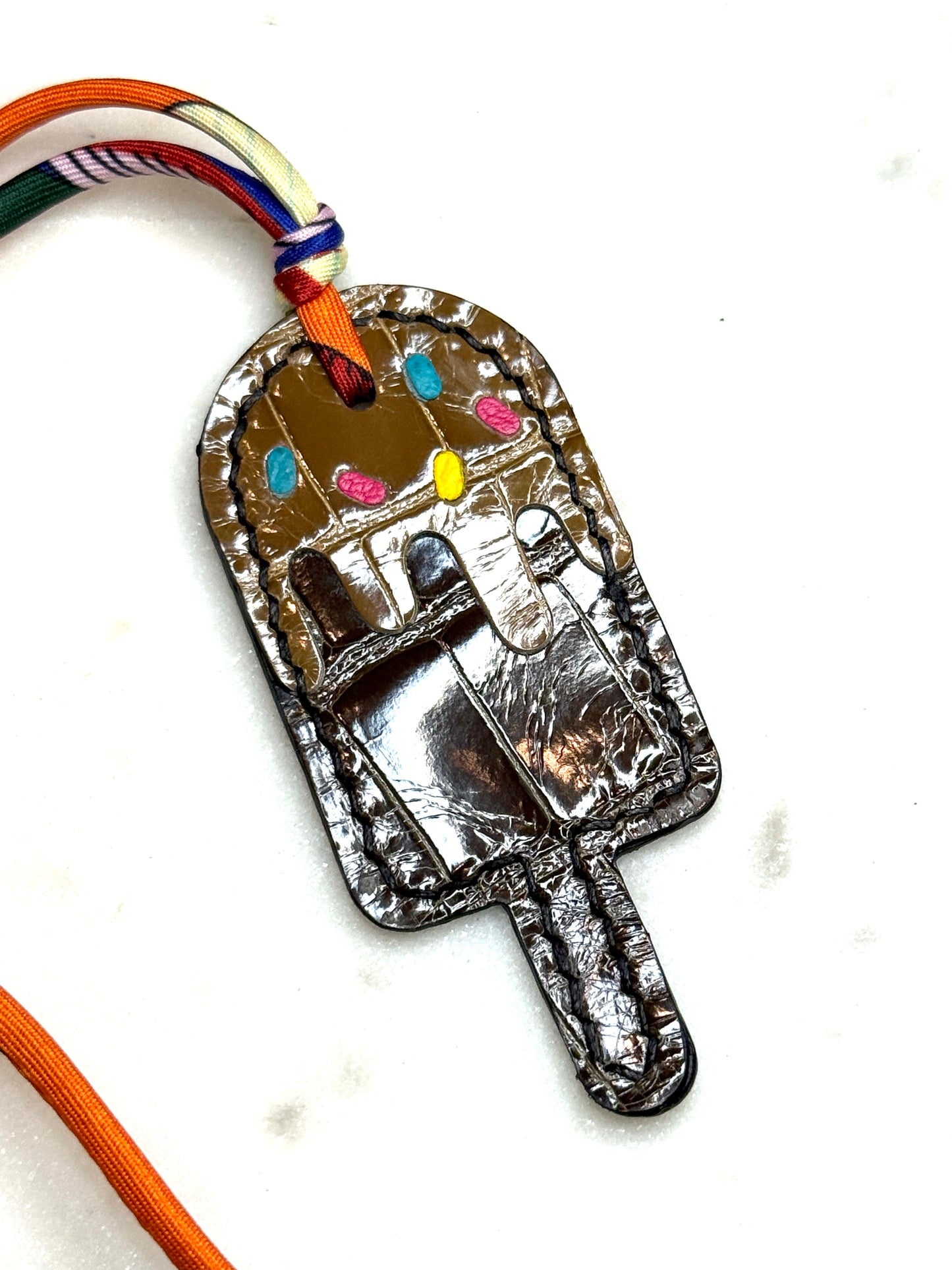 Popsicles bag charms hazelnut and dark brown