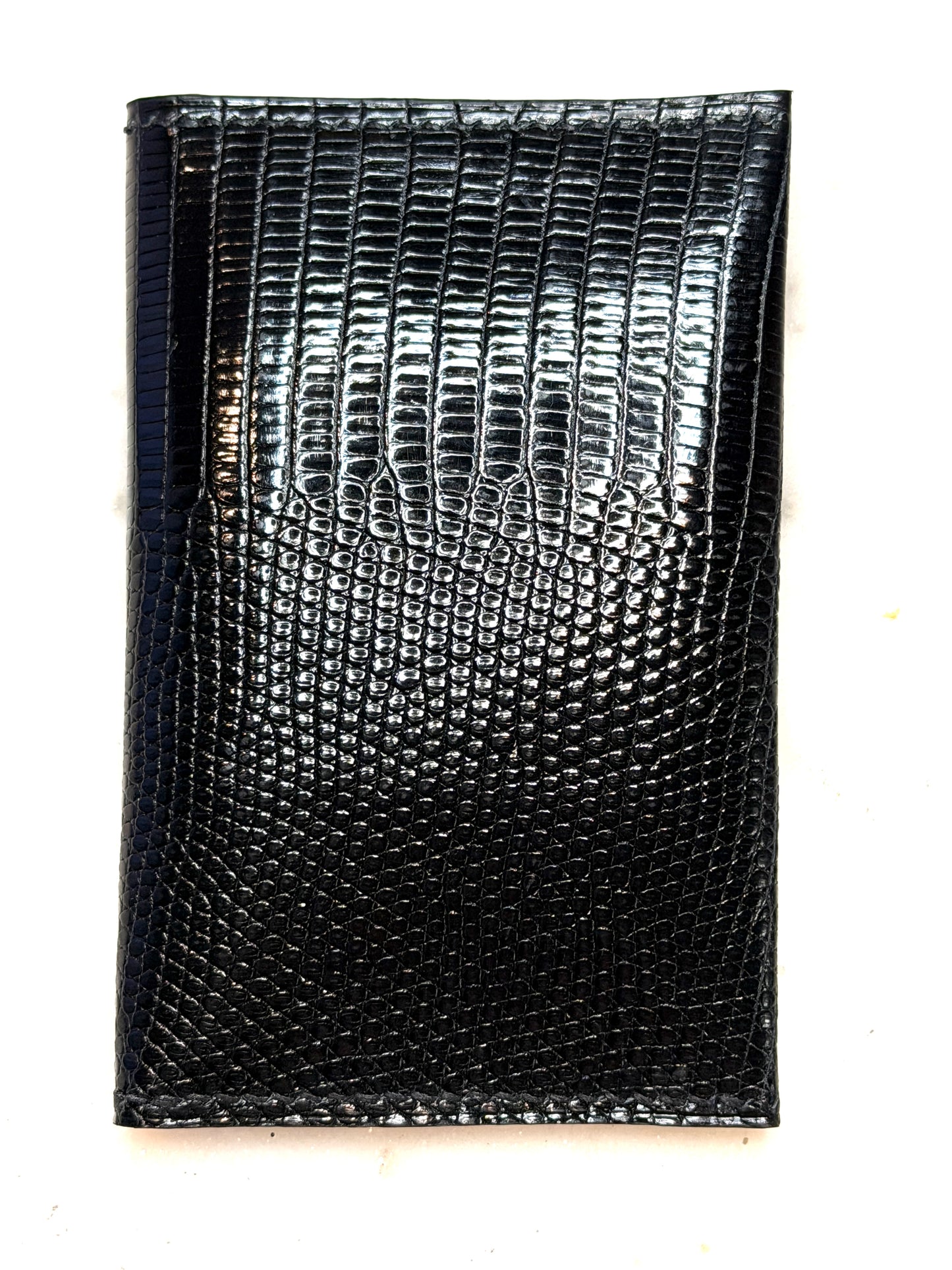 Enveloppe cardholder snap black lizard