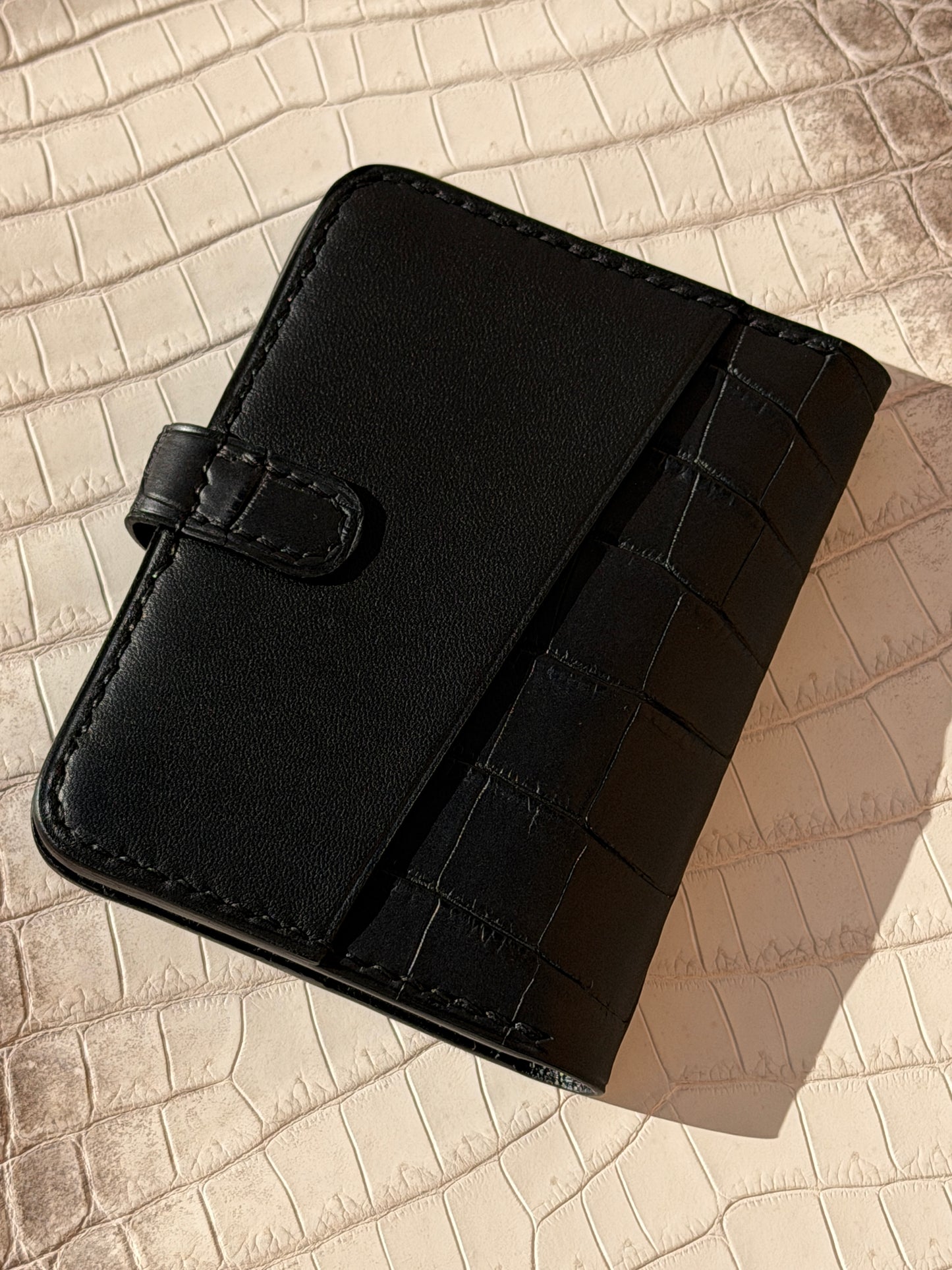 Prestige Cardholder Matte Black Crocodile