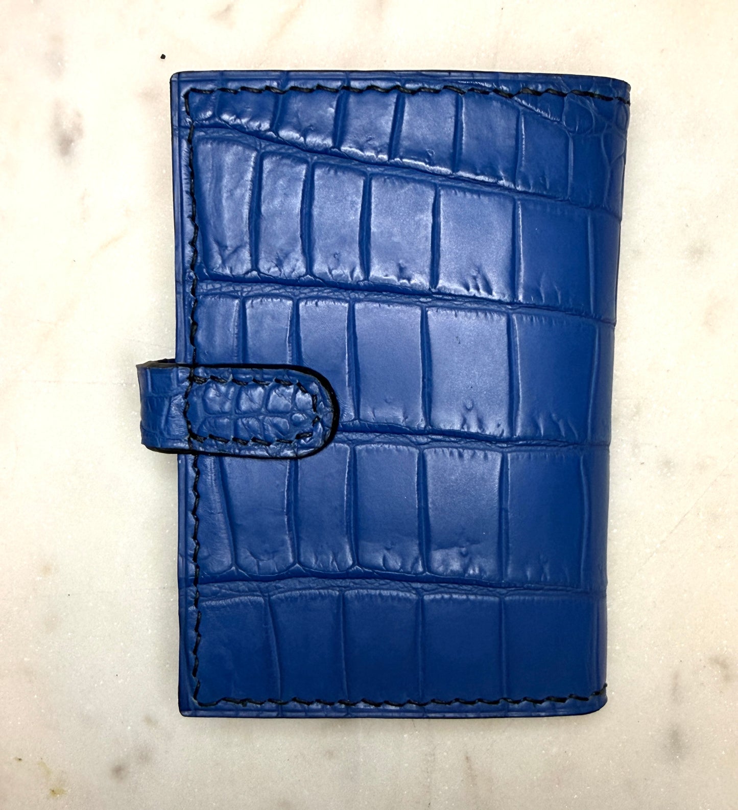 Bifold 6 pockets Arya Bleu Electric Matte Crocodile