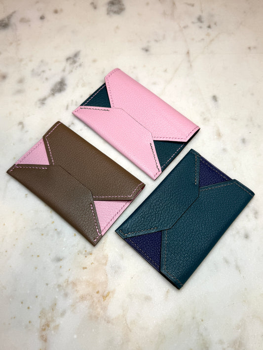Enveloppe cardholder goat skin