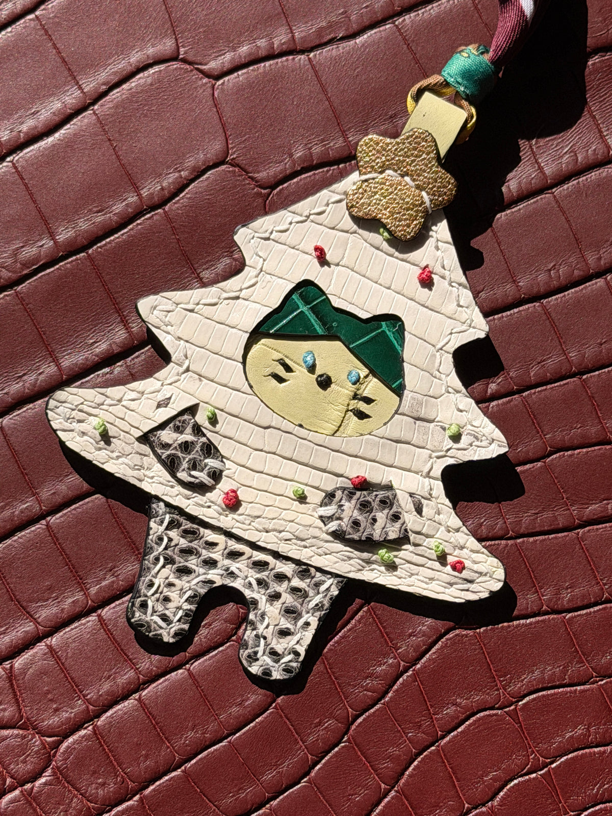 Neko Christmas Bag Charm Ombré Lizard