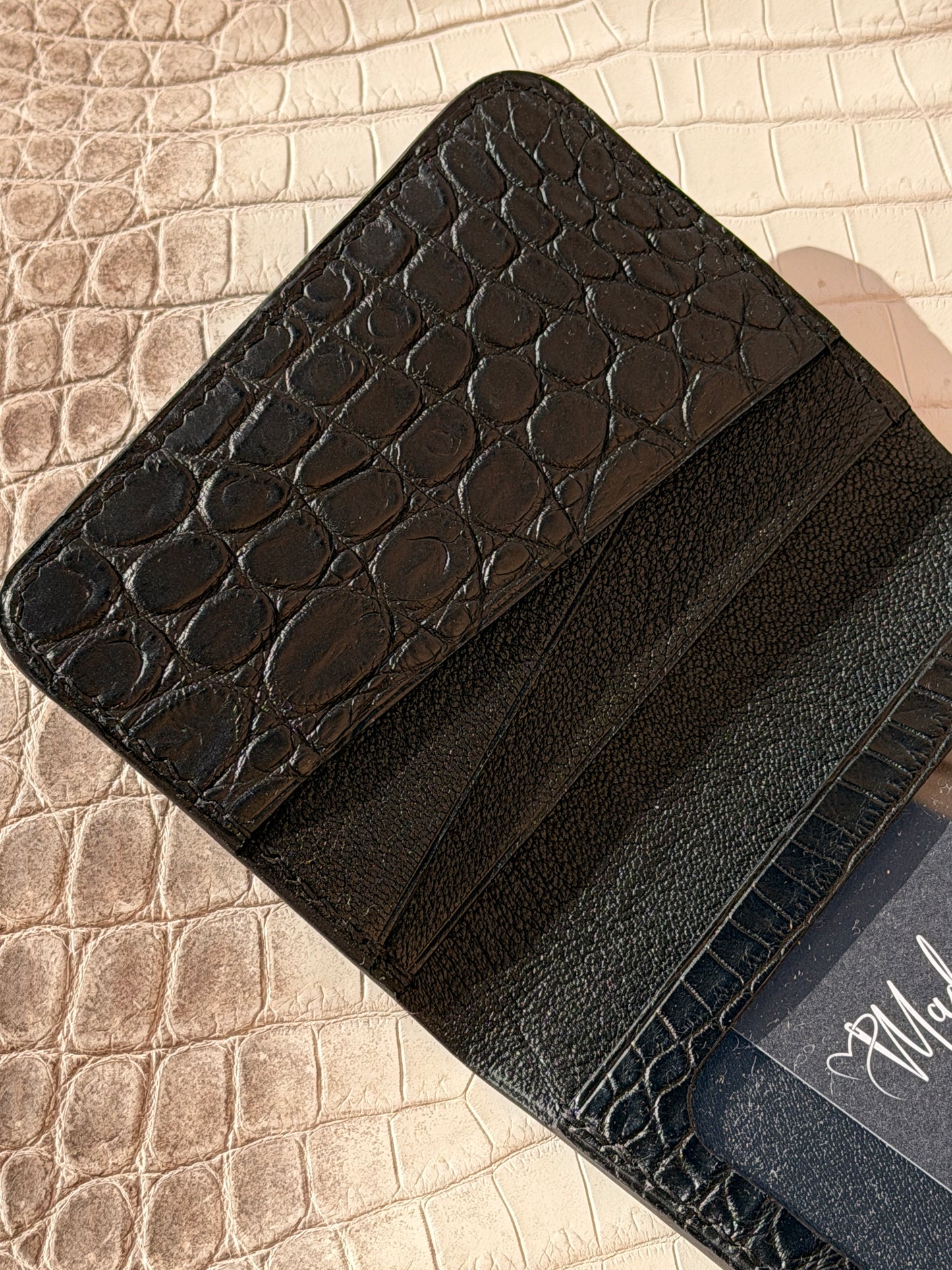 Prestige Cardholder Matte Black Crocodile