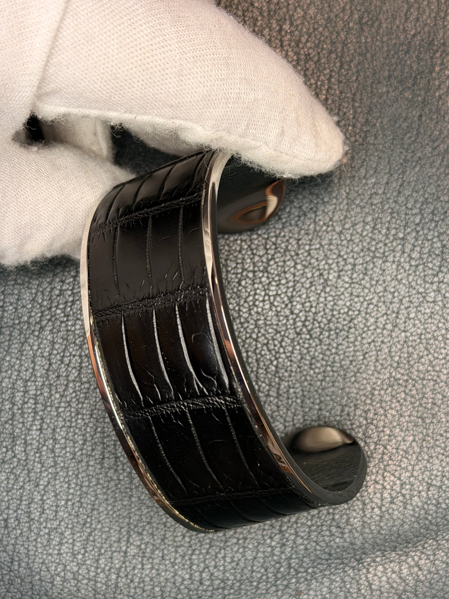 Nomad Bracelet black Matte Crododile