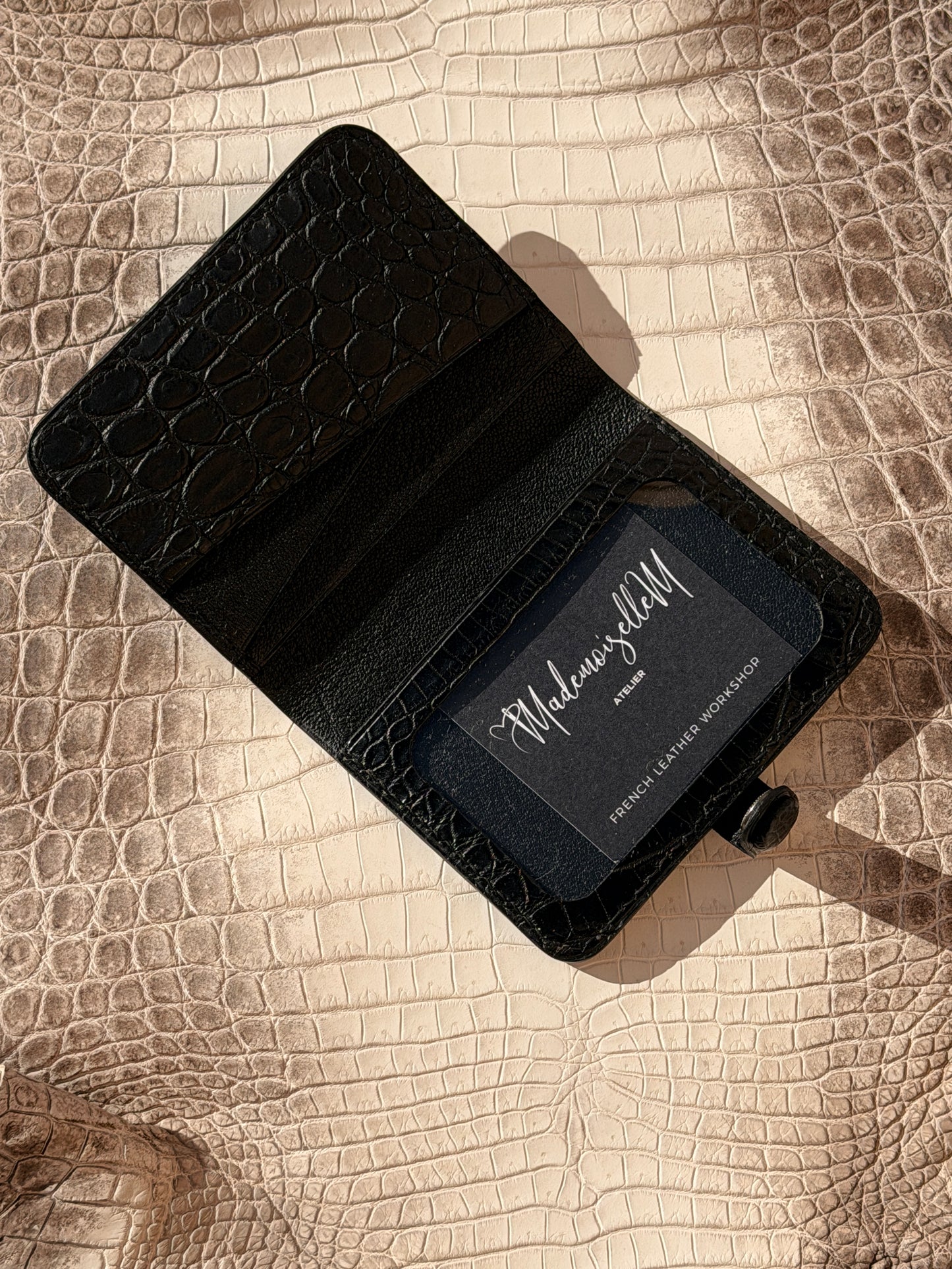 Prestige Cardholder Matte Black Crocodile
