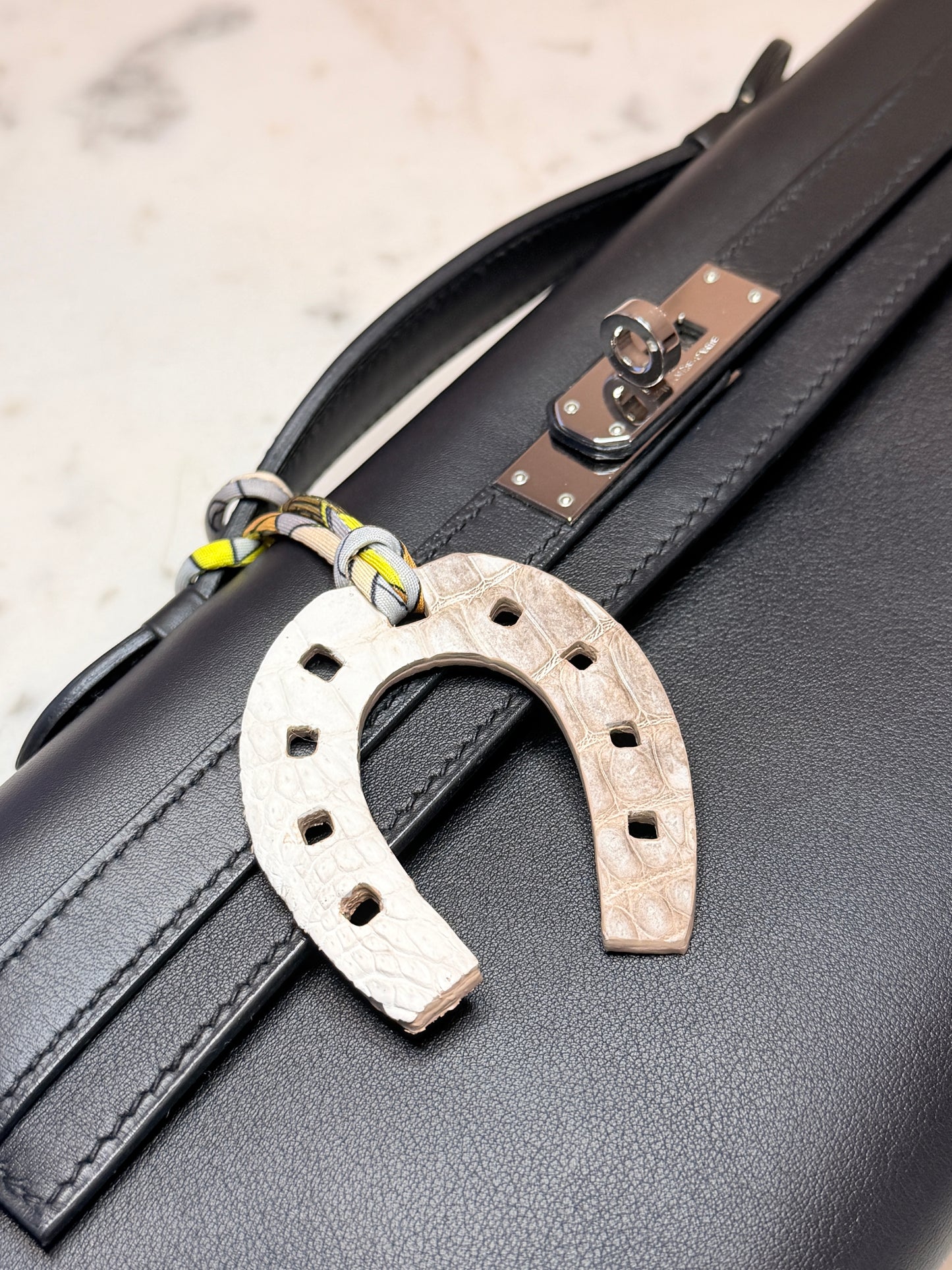 Horseshoe bag charm Himalaya crocodile