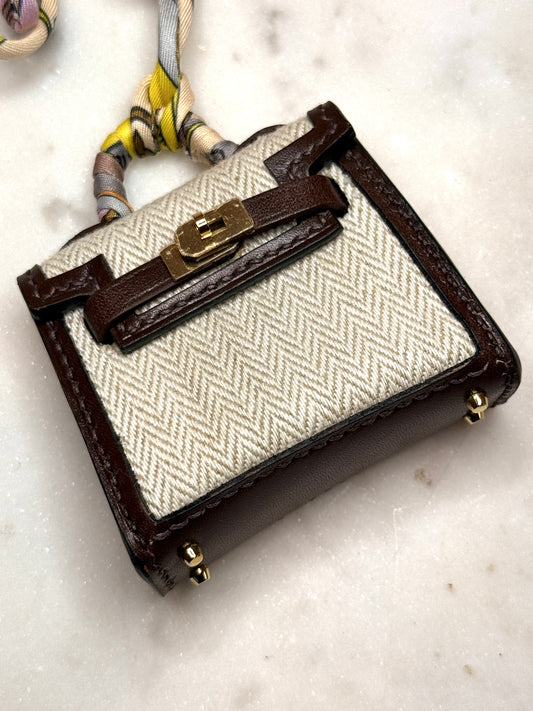 M Bag Charm Canvas & Leather