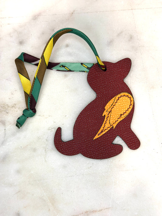 Dog Bag Charm Ruby & Orange Epsom