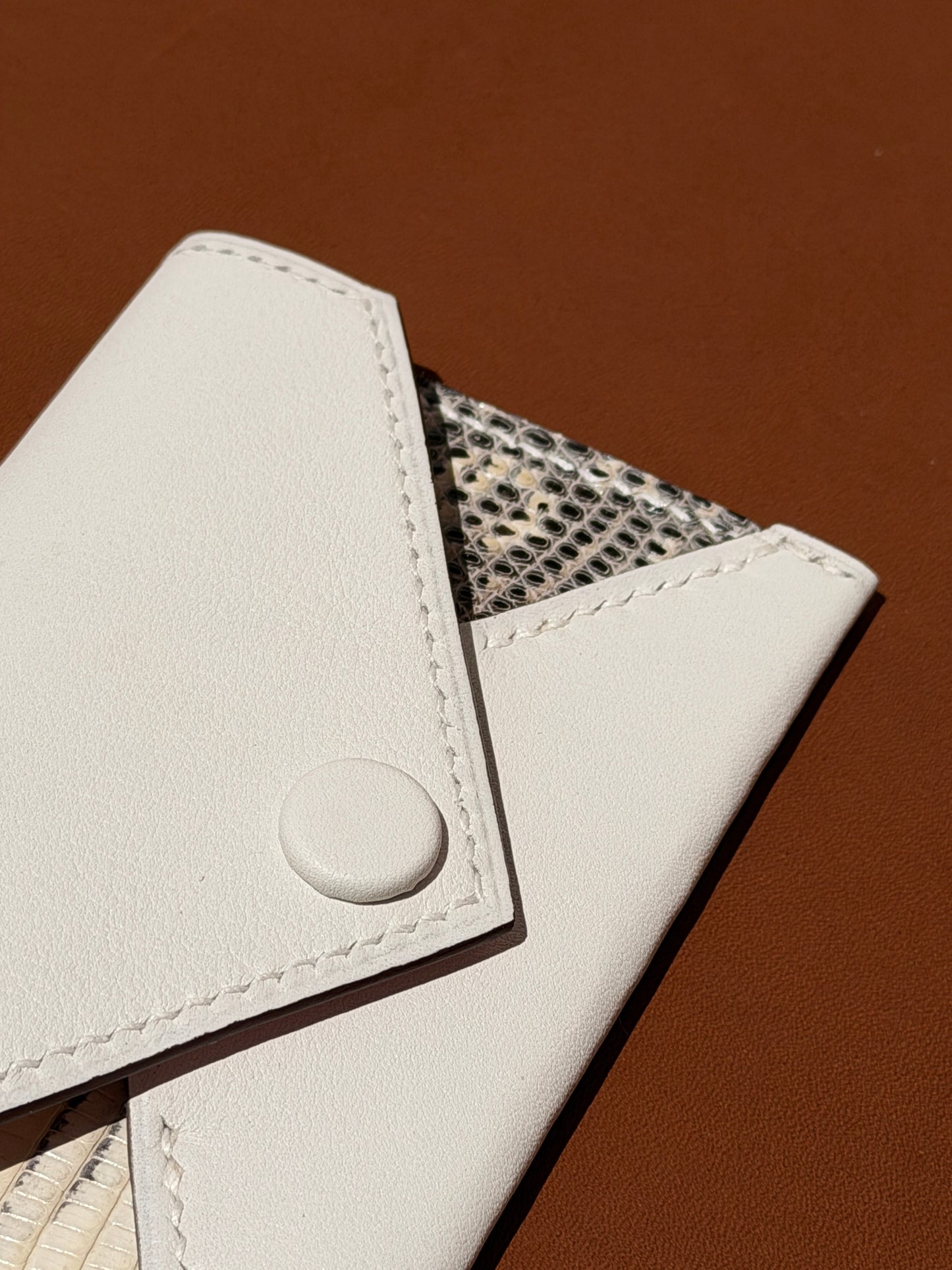 Envelope Cardholder Lizard Ombré & White Lambskin