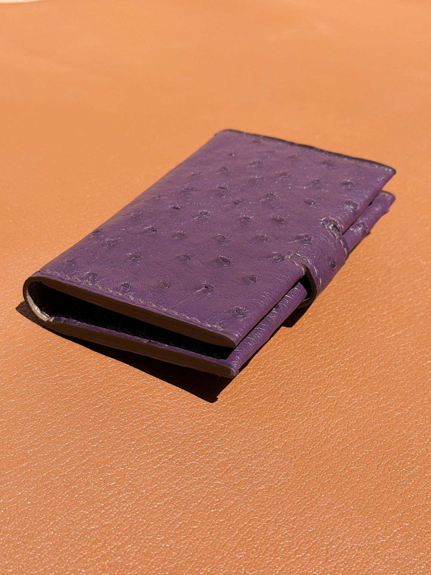 Bifold Cardholder Icare Ostrich Eggplant