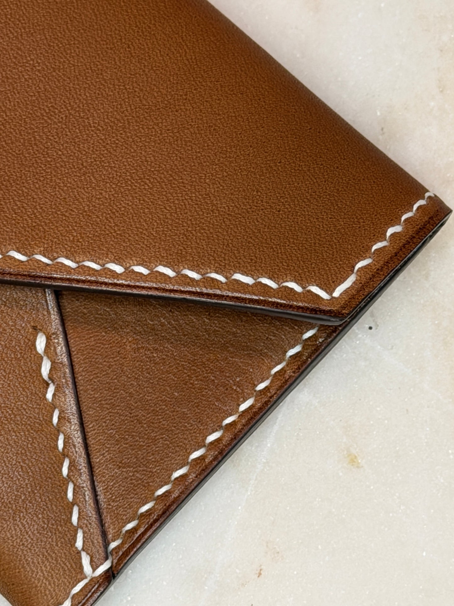 Enveloppe with snap barenia leather