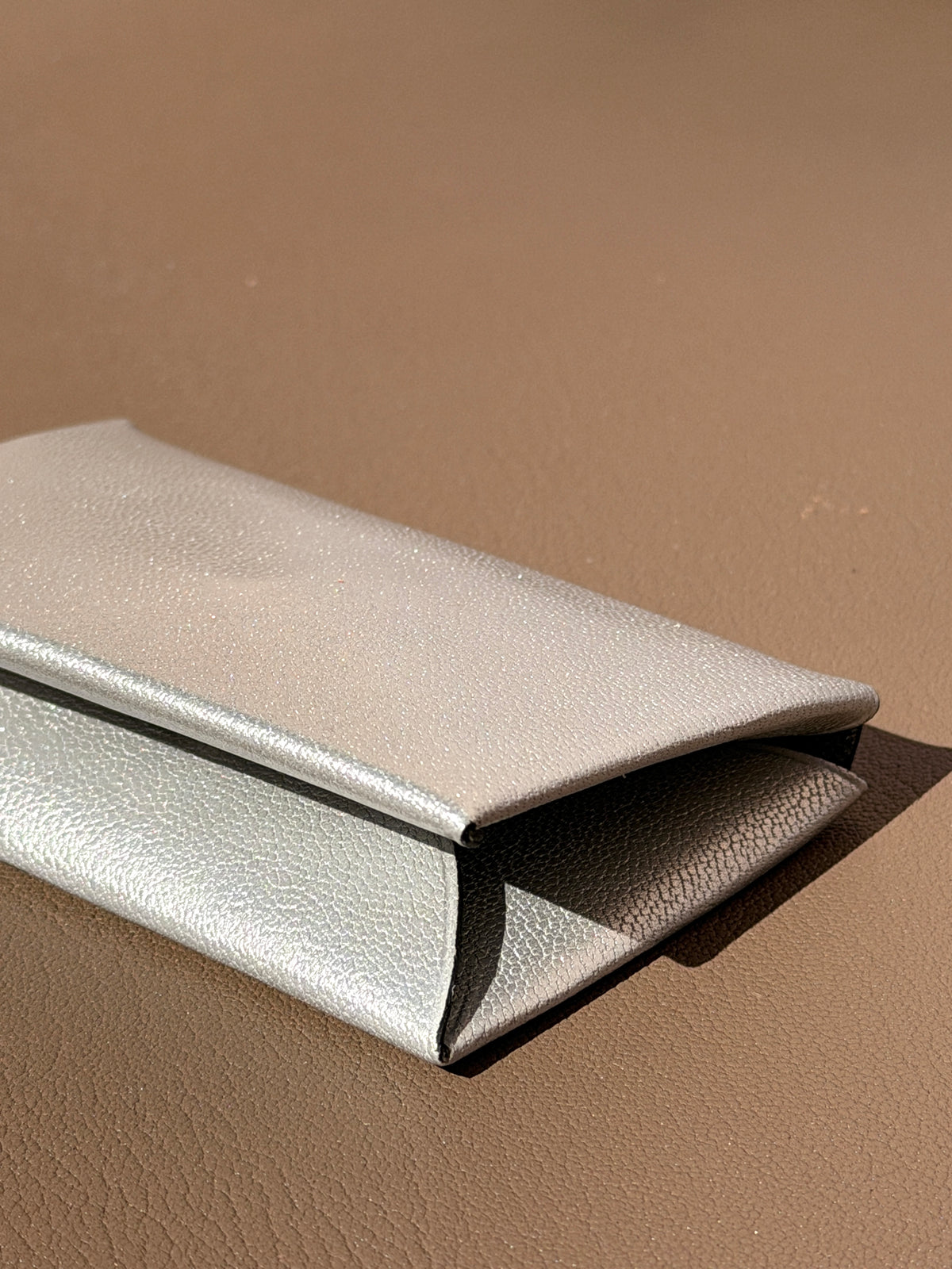 Origami Card holder Silver Chèvre
