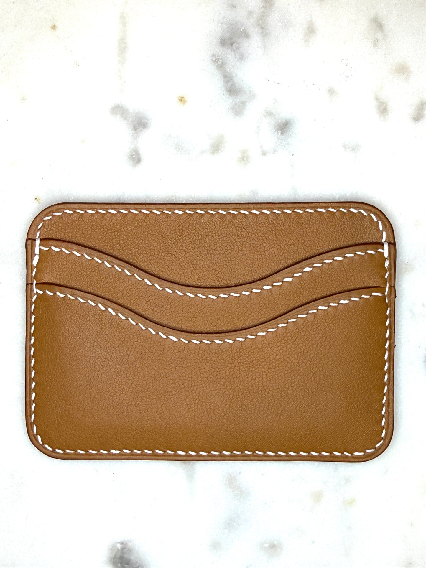 Essential card case olive ostrich
