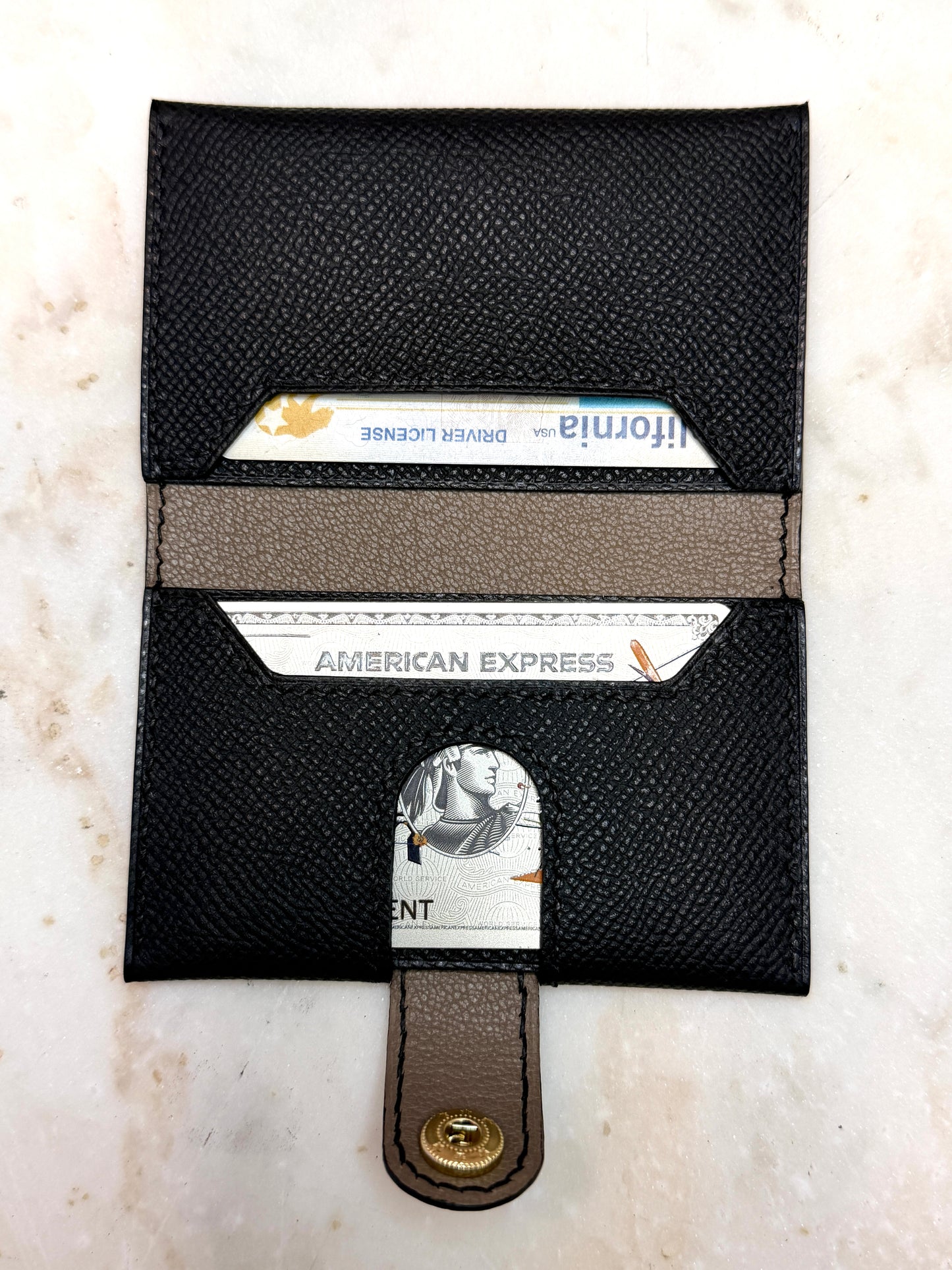 Bifold cardholder Icare Epsom noir