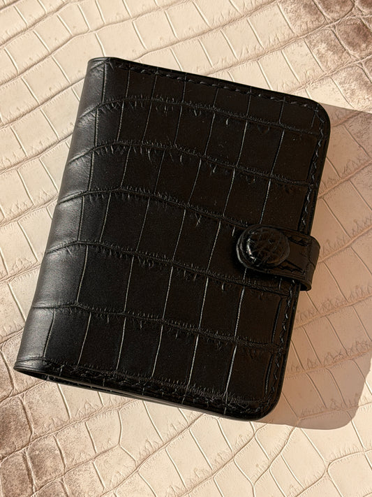 Prestige Cardholder Matte Black Crocodile