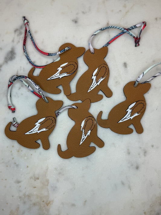 Dog bag charms gold calfskin