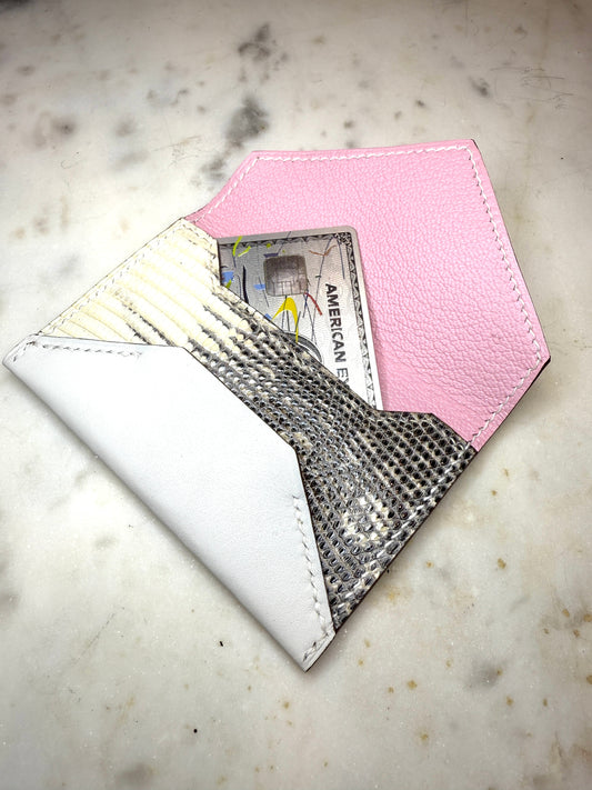 Envelope cardholder lizard ombré