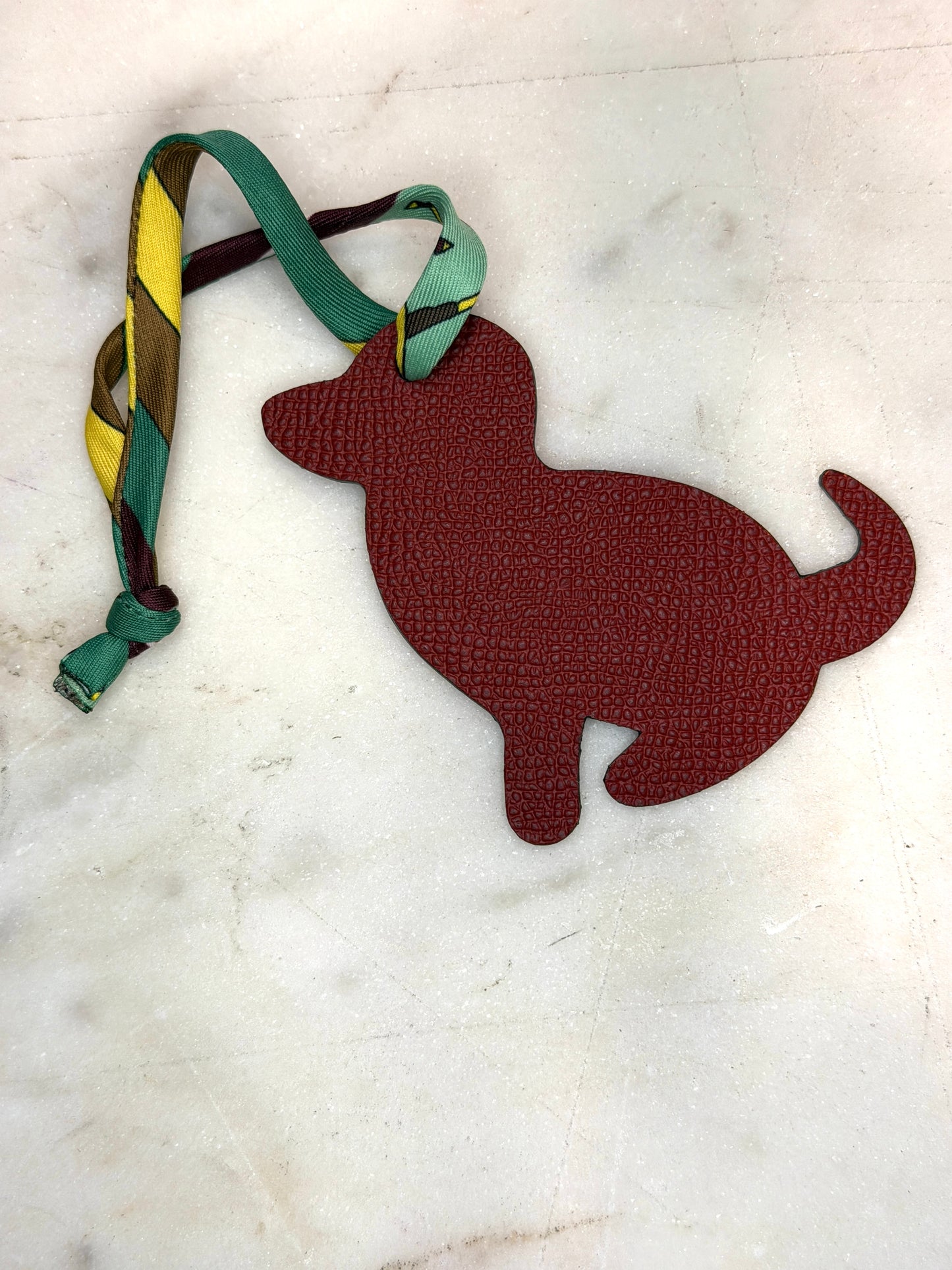Dog Bag Charm Ruby & Orange Epsom