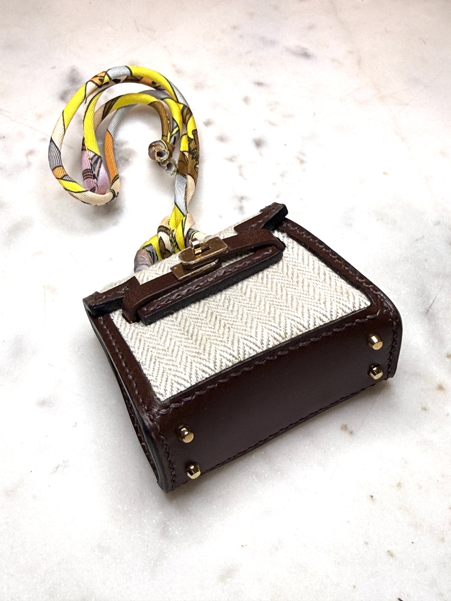 M Bag Charm Canvas & Leather