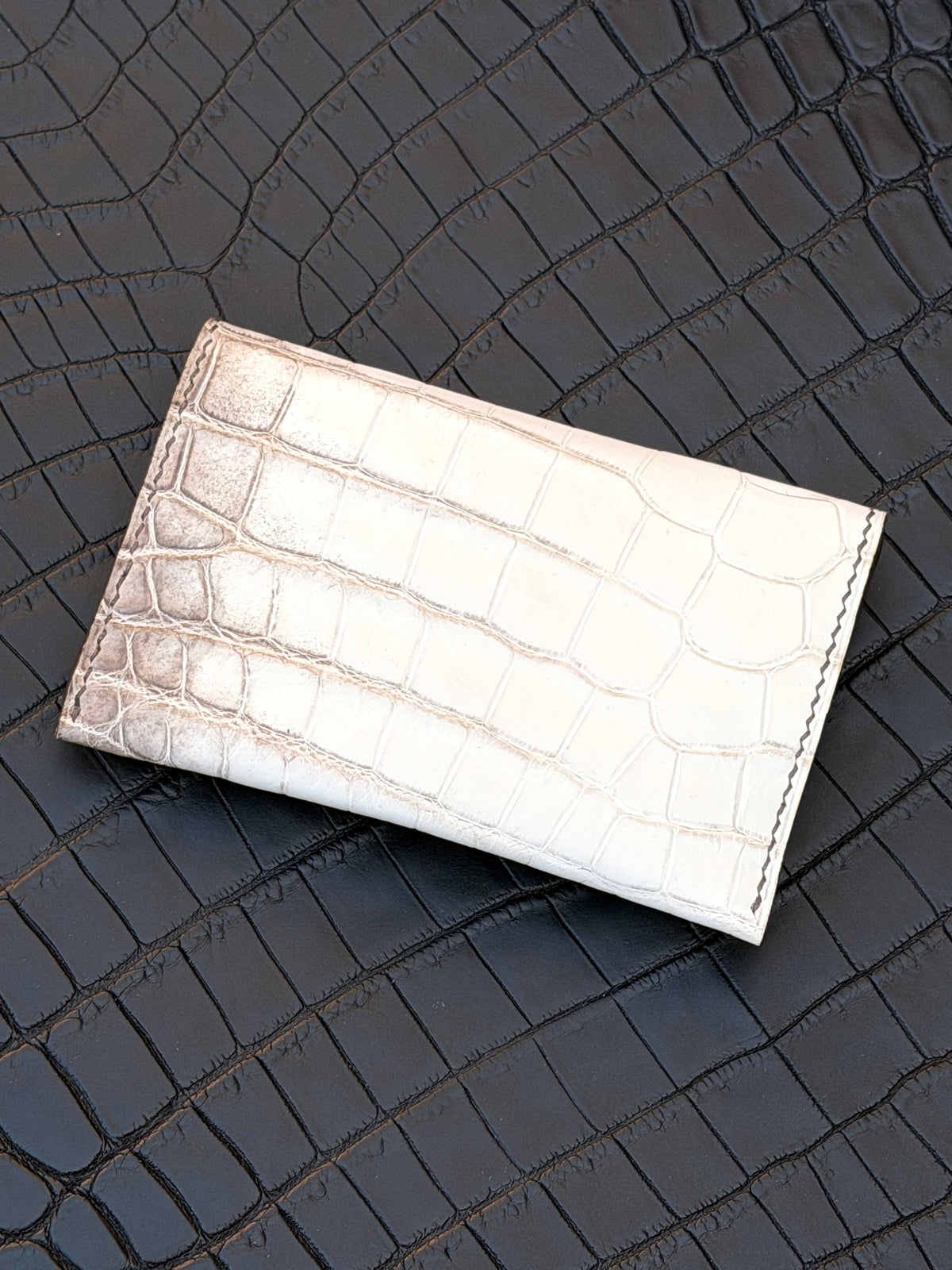 Enveloppe Cardholder  Matte Crocodile Himalaya & Goat Skin