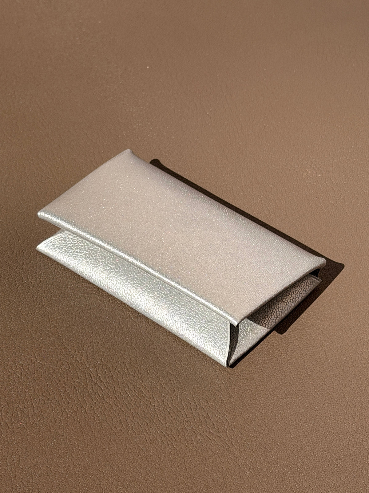 Origami Card holder Silver Chèvre