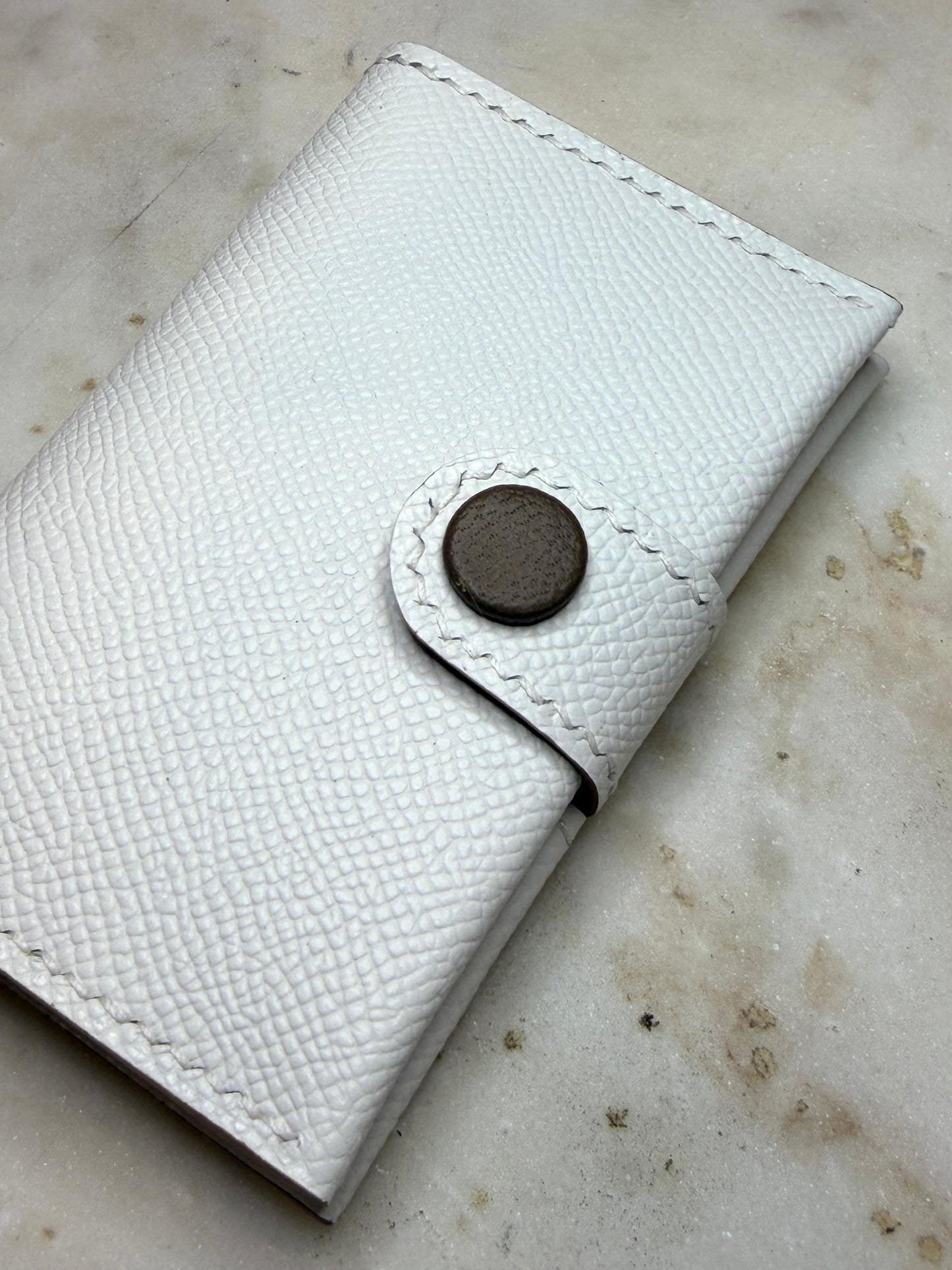 Bifold cardholder Icare Epsom Blanc