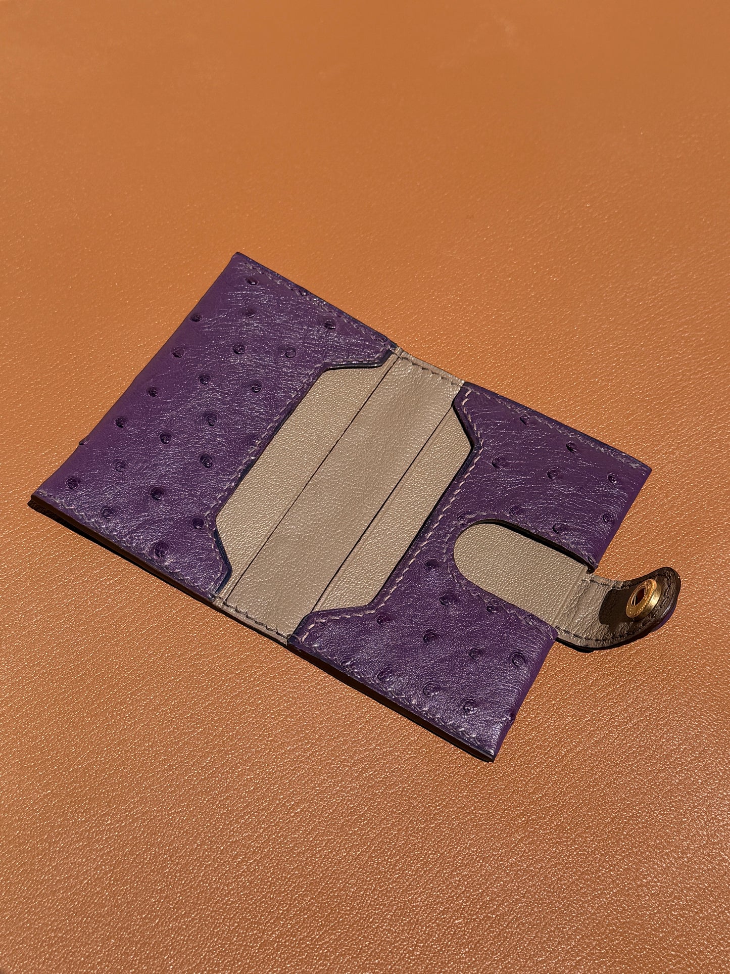 Bifold Cardholder Icare Ostrich Eggplant