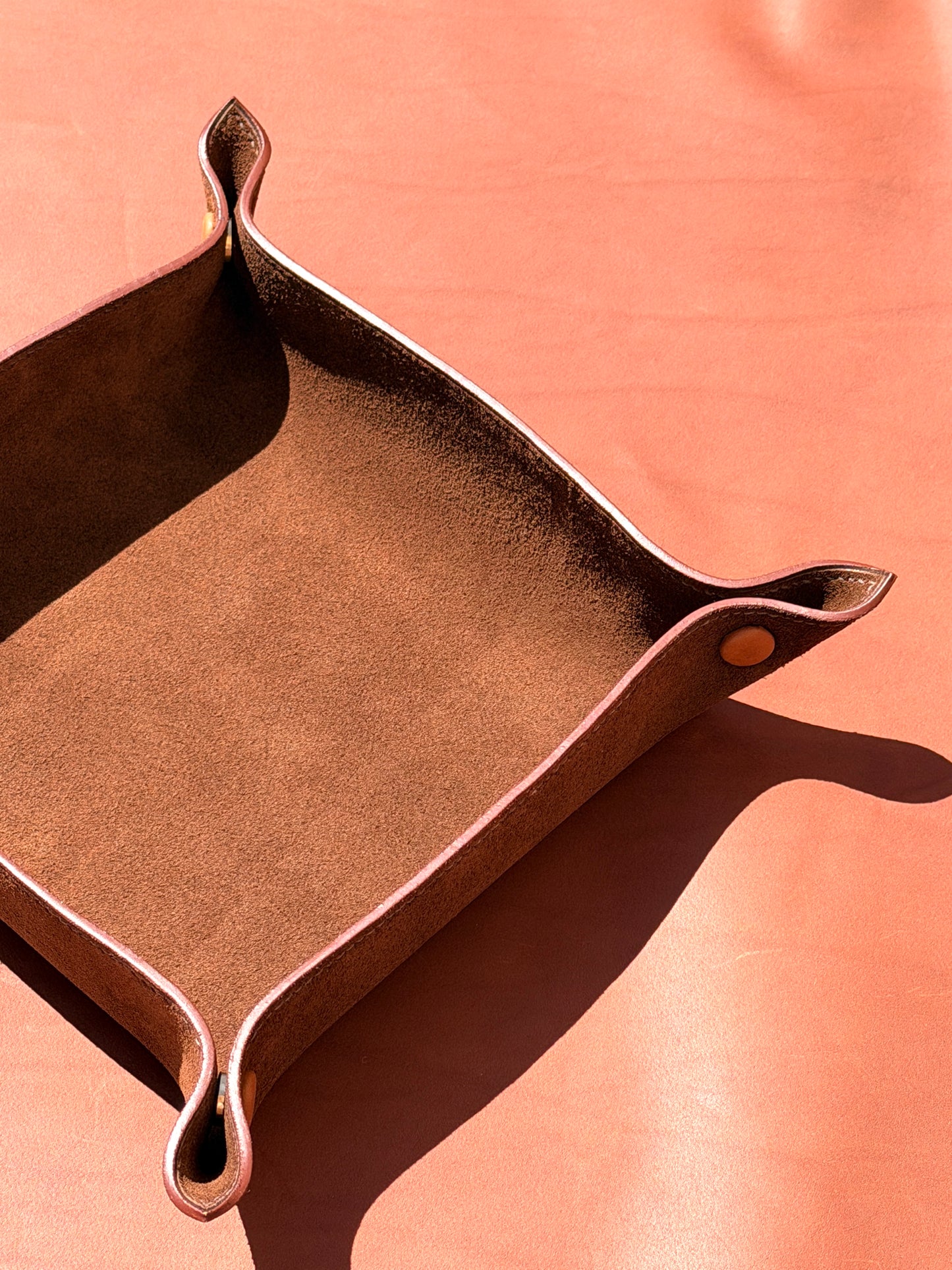 Vide Poche Mocha Suede and Barenia Leather Snaps