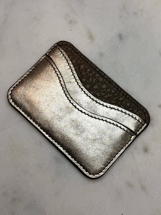 Essential cardholder gold & taupe