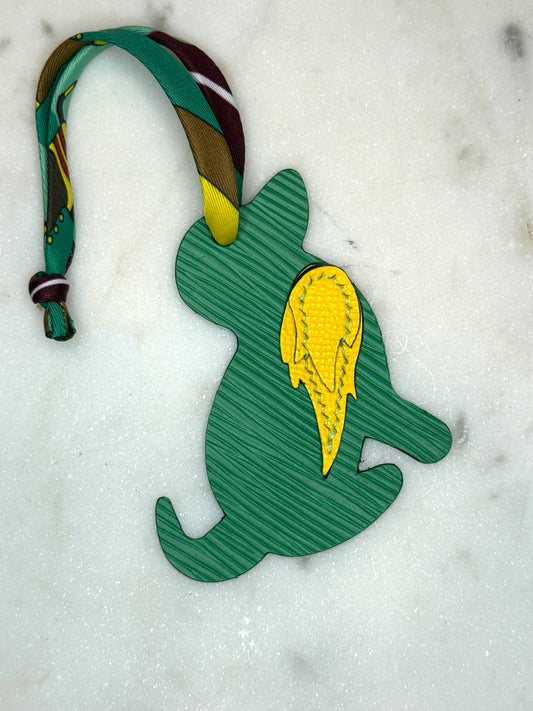 Dog bag charms épi apple and yellow calfskin