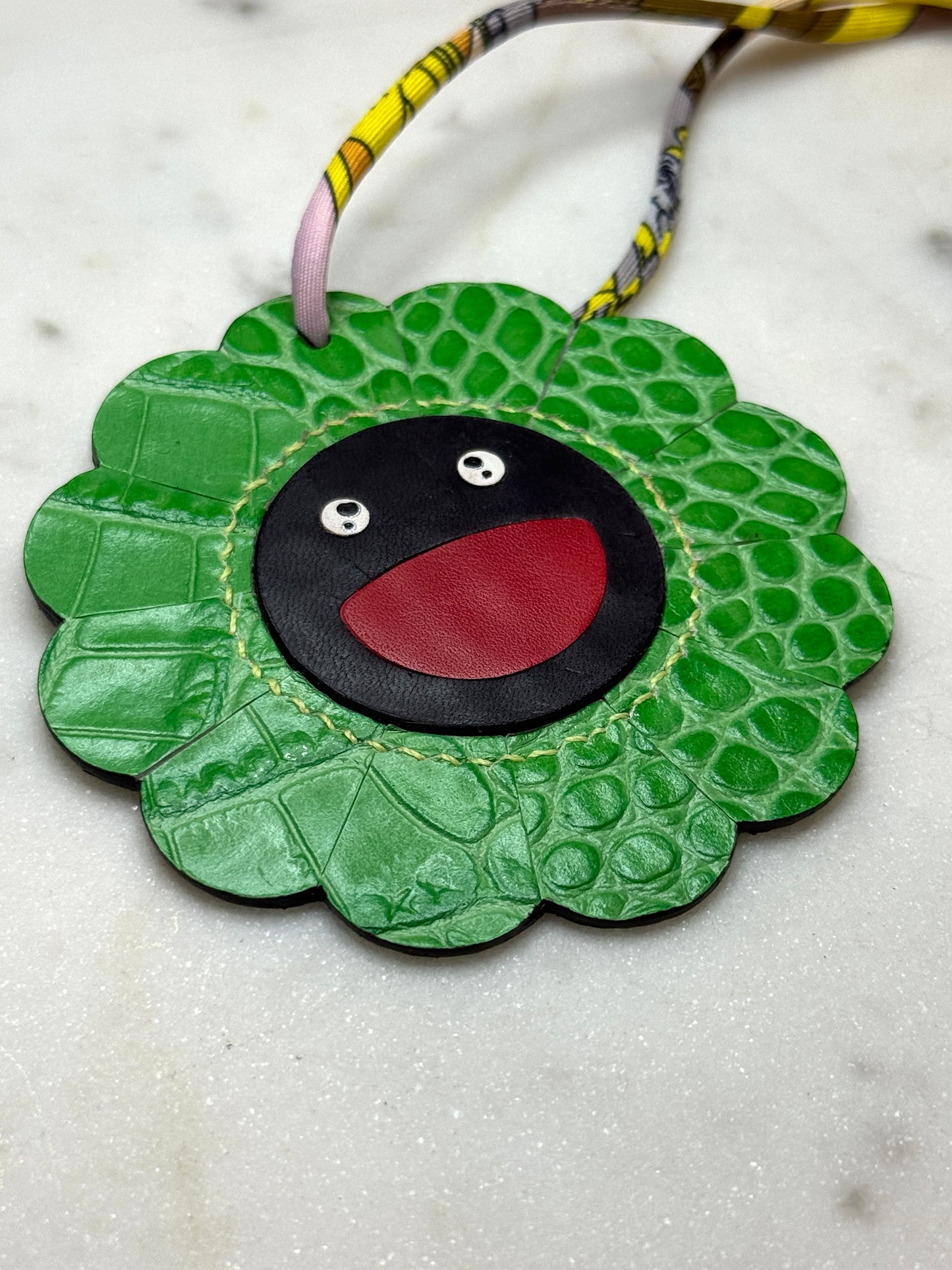 Flower bag charms green and black