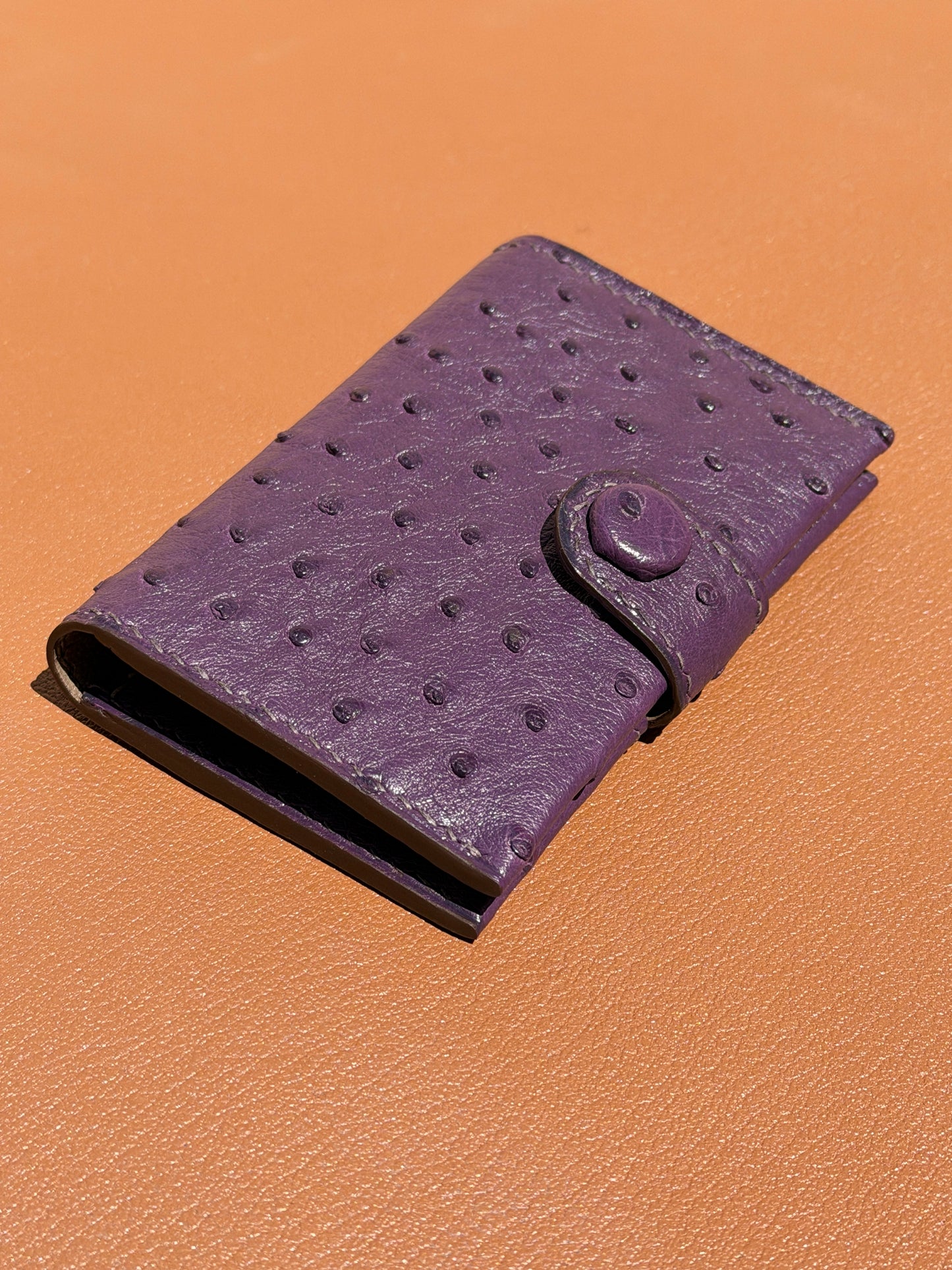 Bifold Cardholder Icare Ostrich Eggplant