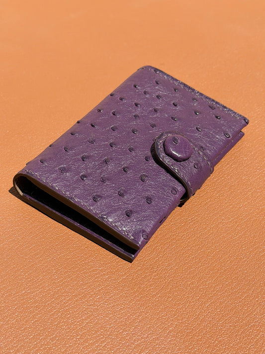 Bifold Cardholder Icare Ostrich Eggplant