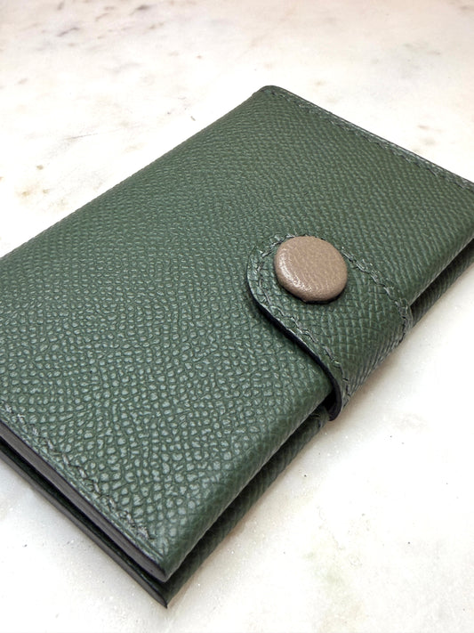 Bifold cardholder Icare Epsom vert sapin