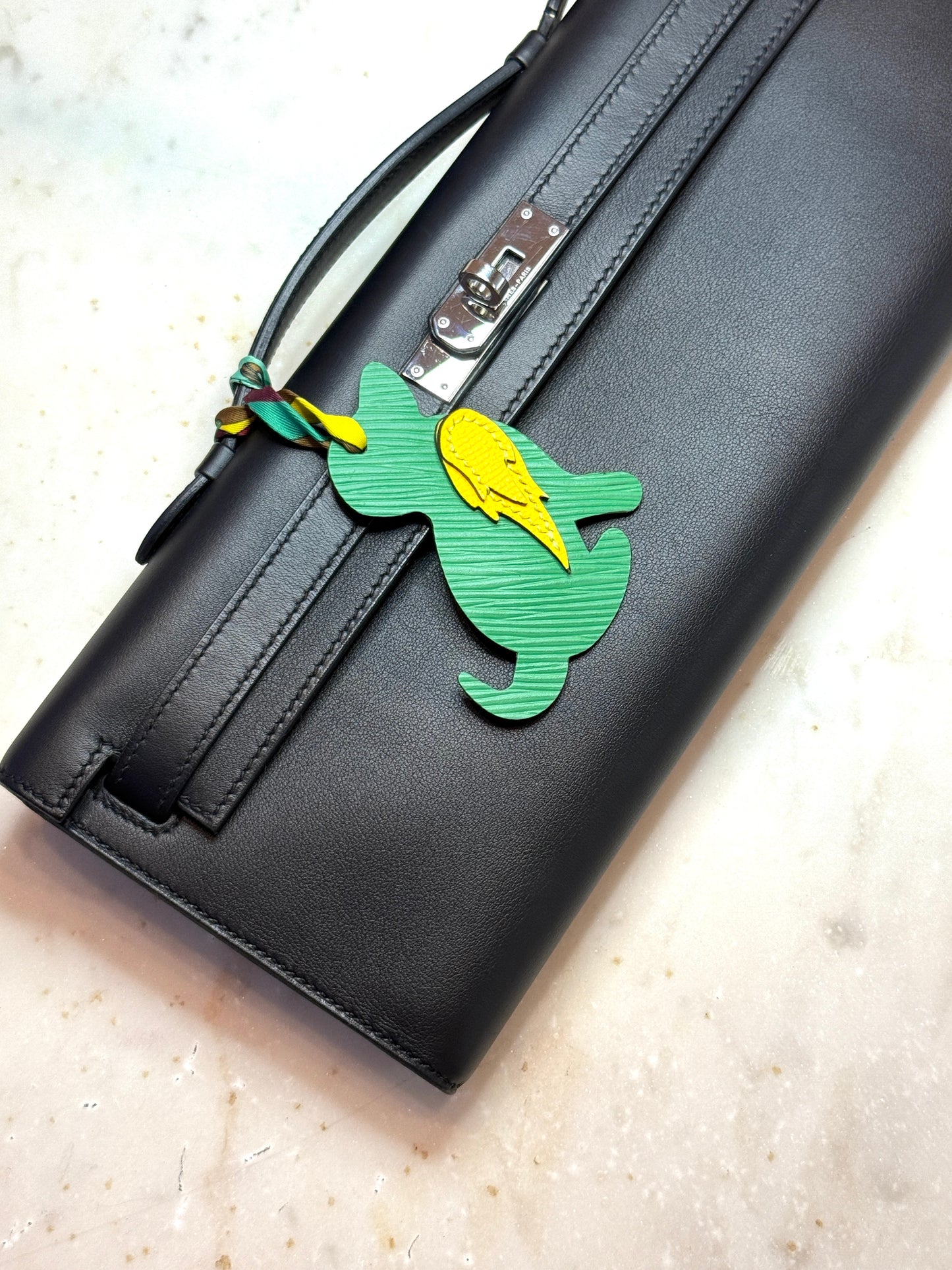 Dog bag charms épi apple and yellow calfskin