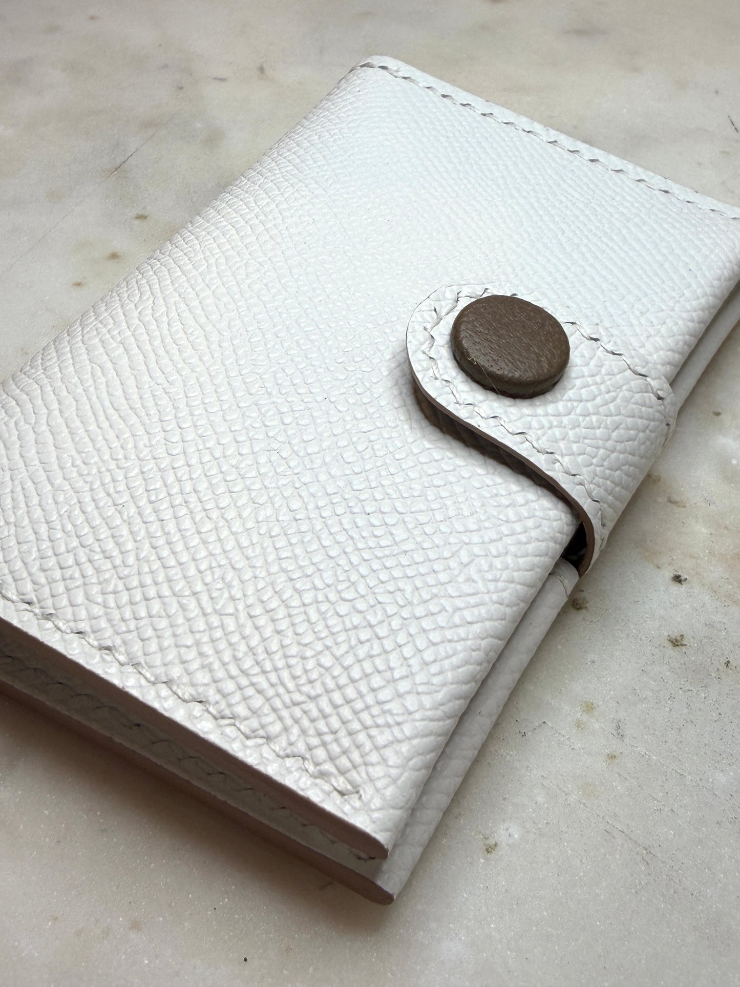 Bifold cardholder Icare Epsom Blanc