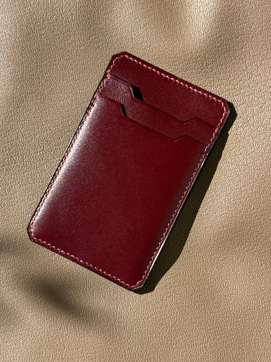 Cardholder Totem Box leather Dark red