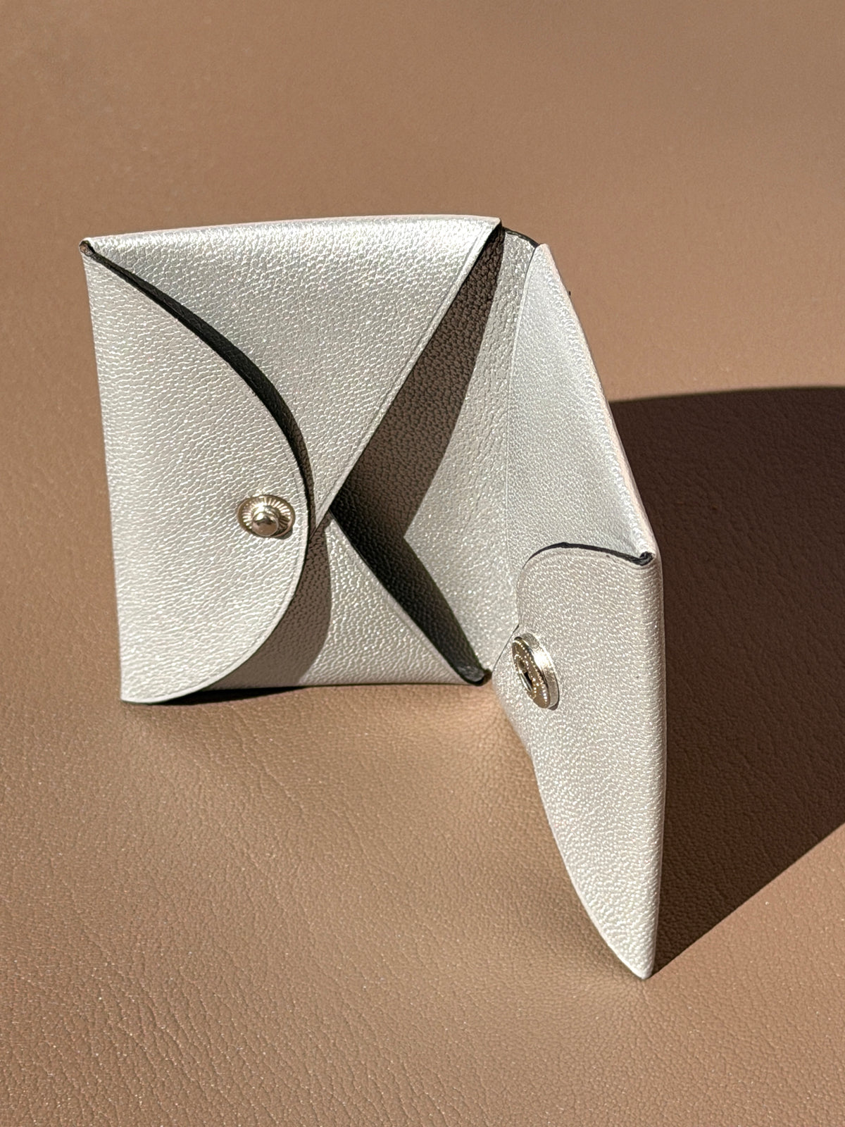 Origami Card holder Silver Chèvre