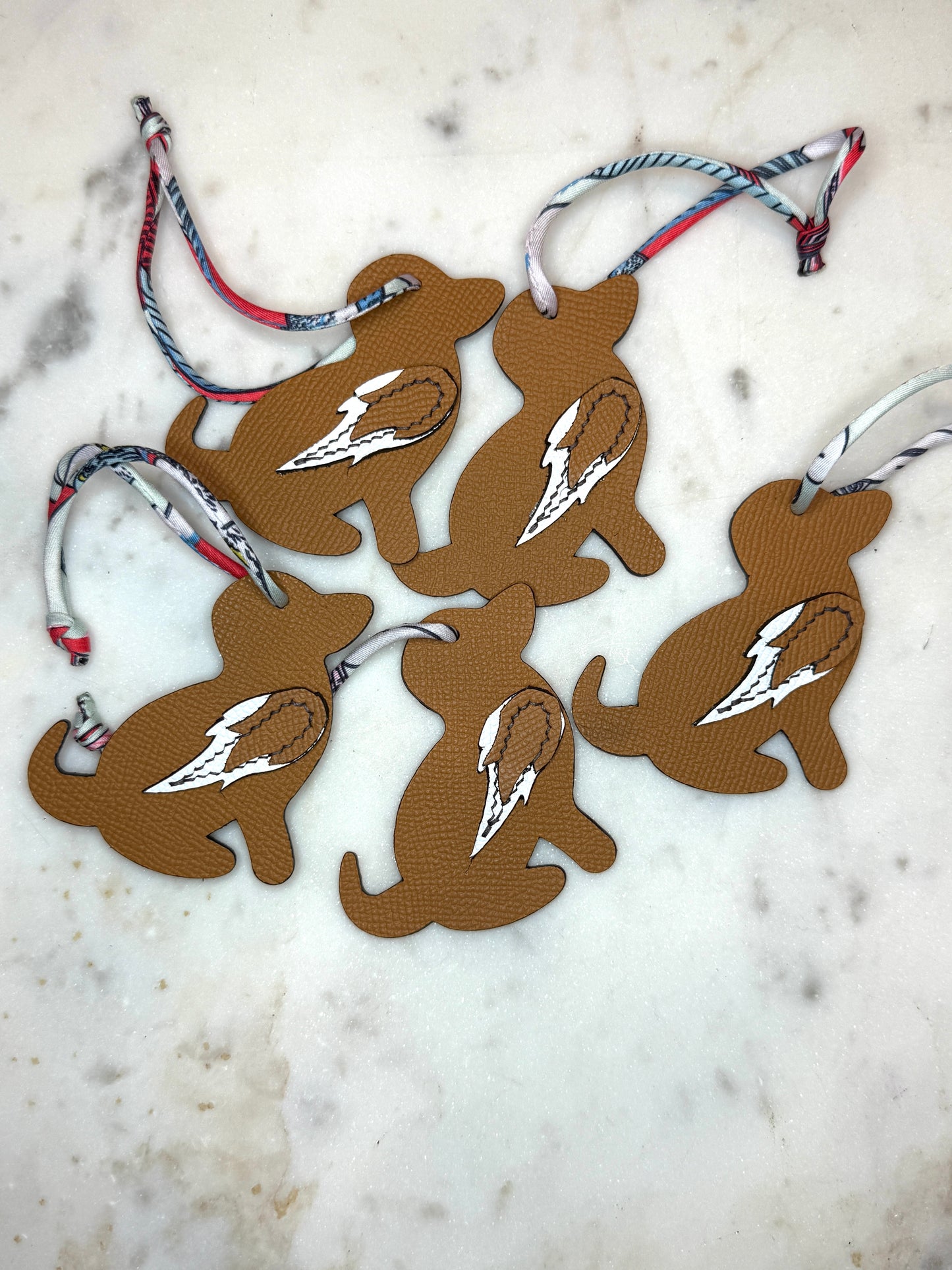 Dog bag charms gold calfskin