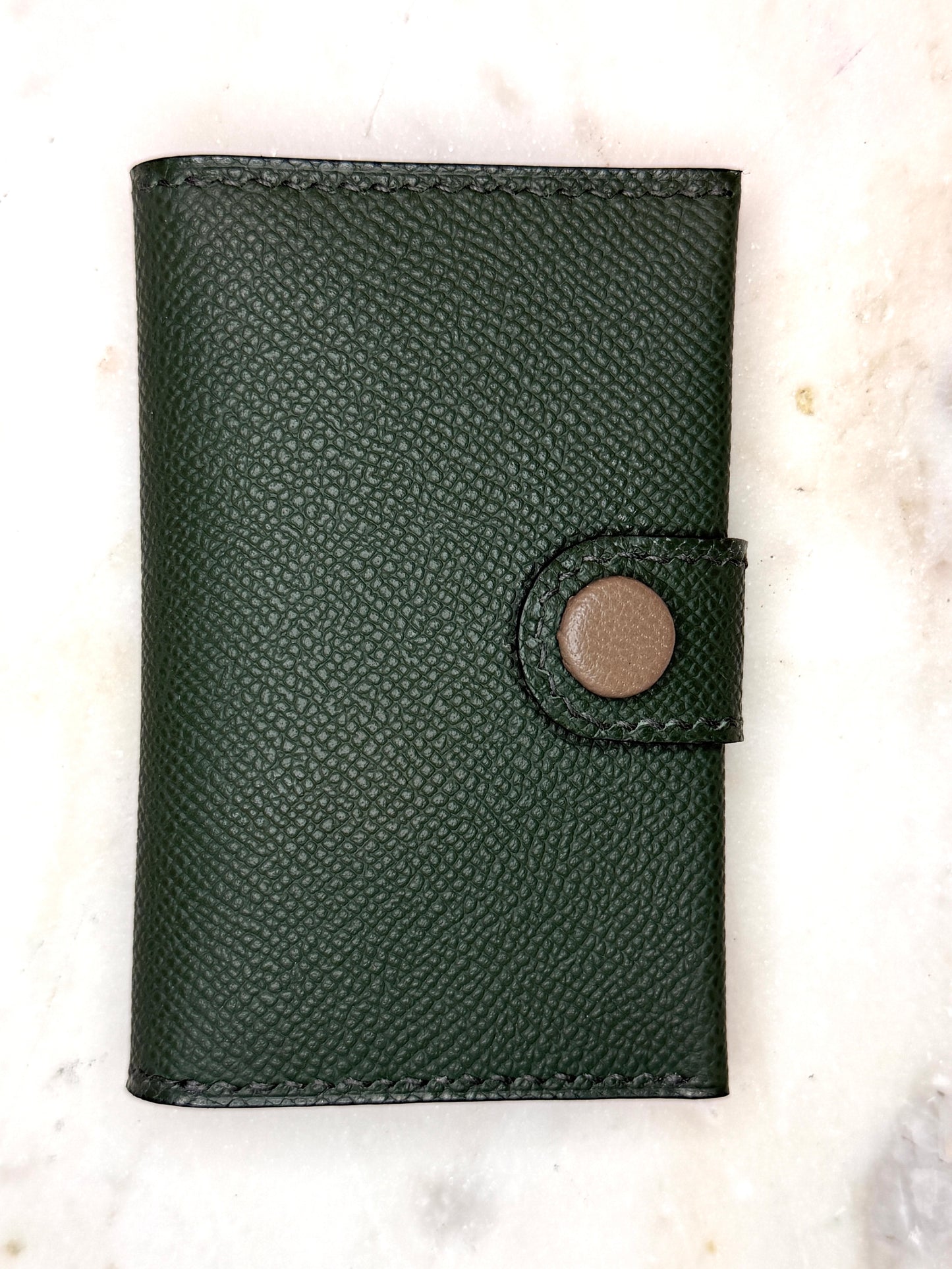 Bifold cardholder Icare Epsom Vert Sapin