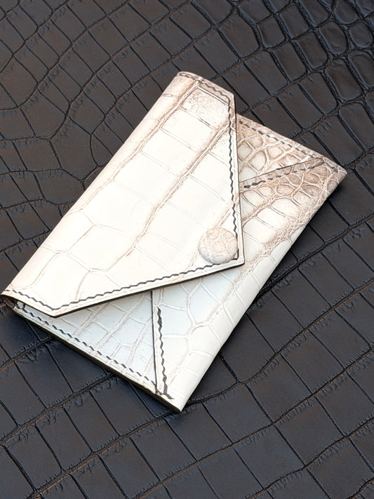 Enveloppe Cardholder  Matte Crocodile Himalaya & Goat Skin