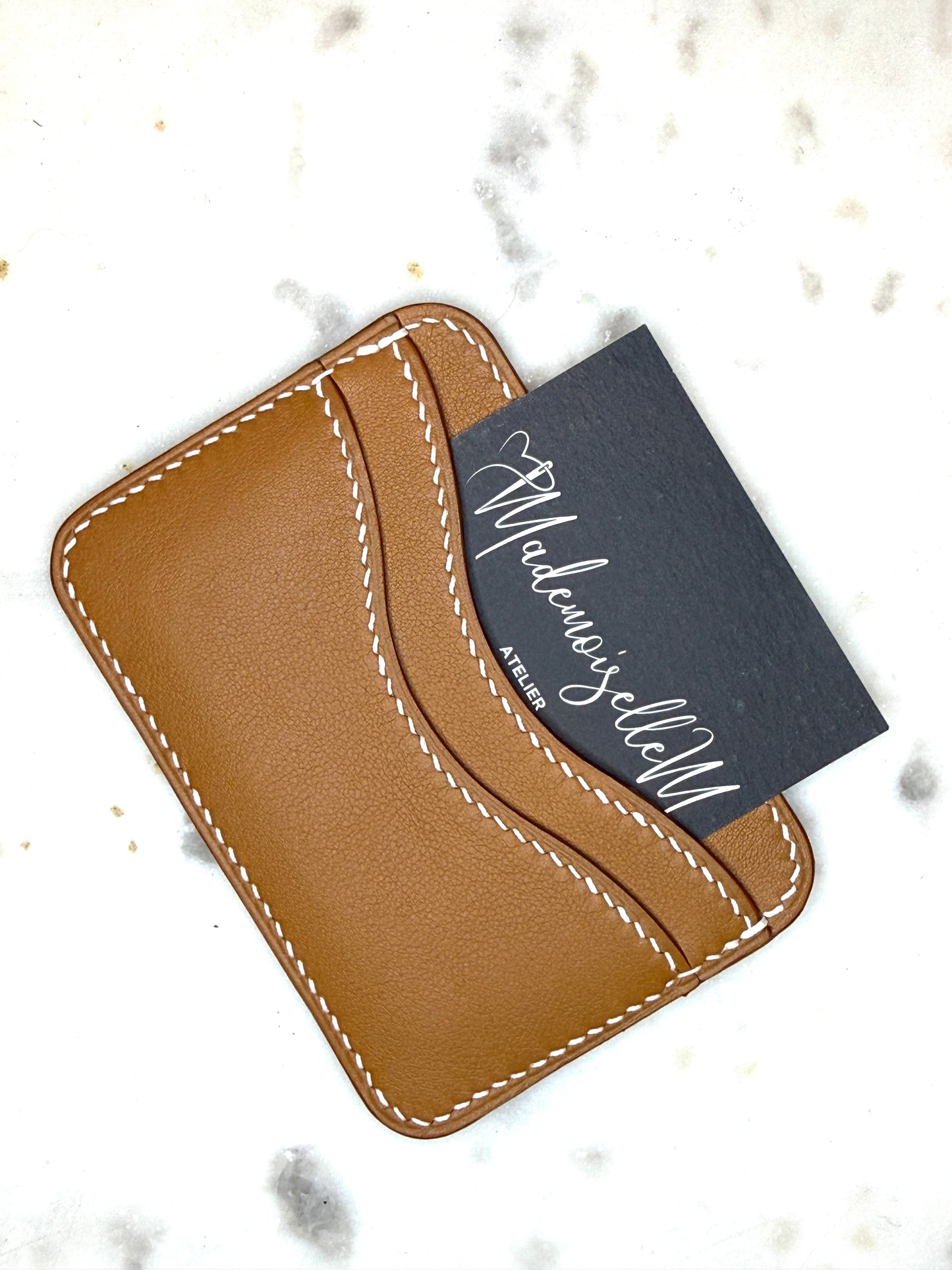 Essential card case olive ostrich