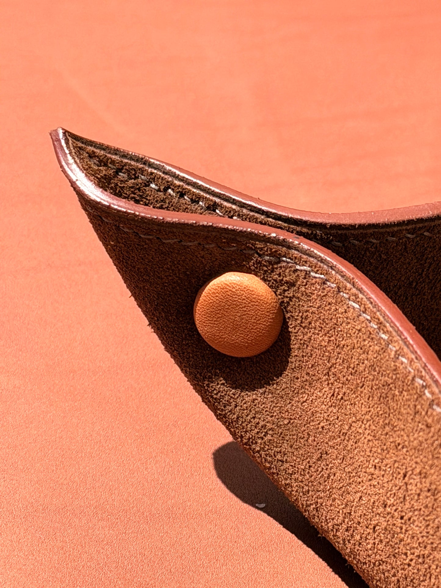 Vide Poche Mocha Suede and Barenia Leather Snaps
